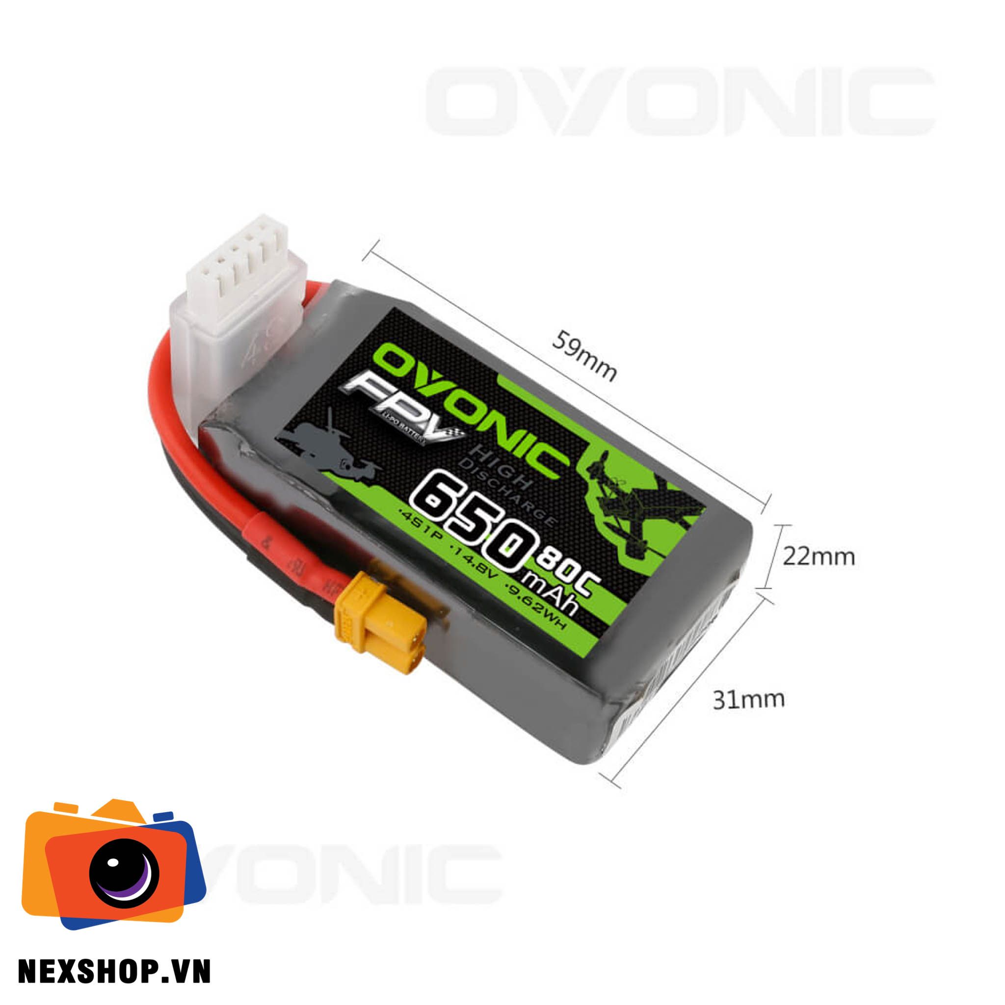 Pin Lipo Cho Fpv OVONIC 650MAH 4S 80C XT30