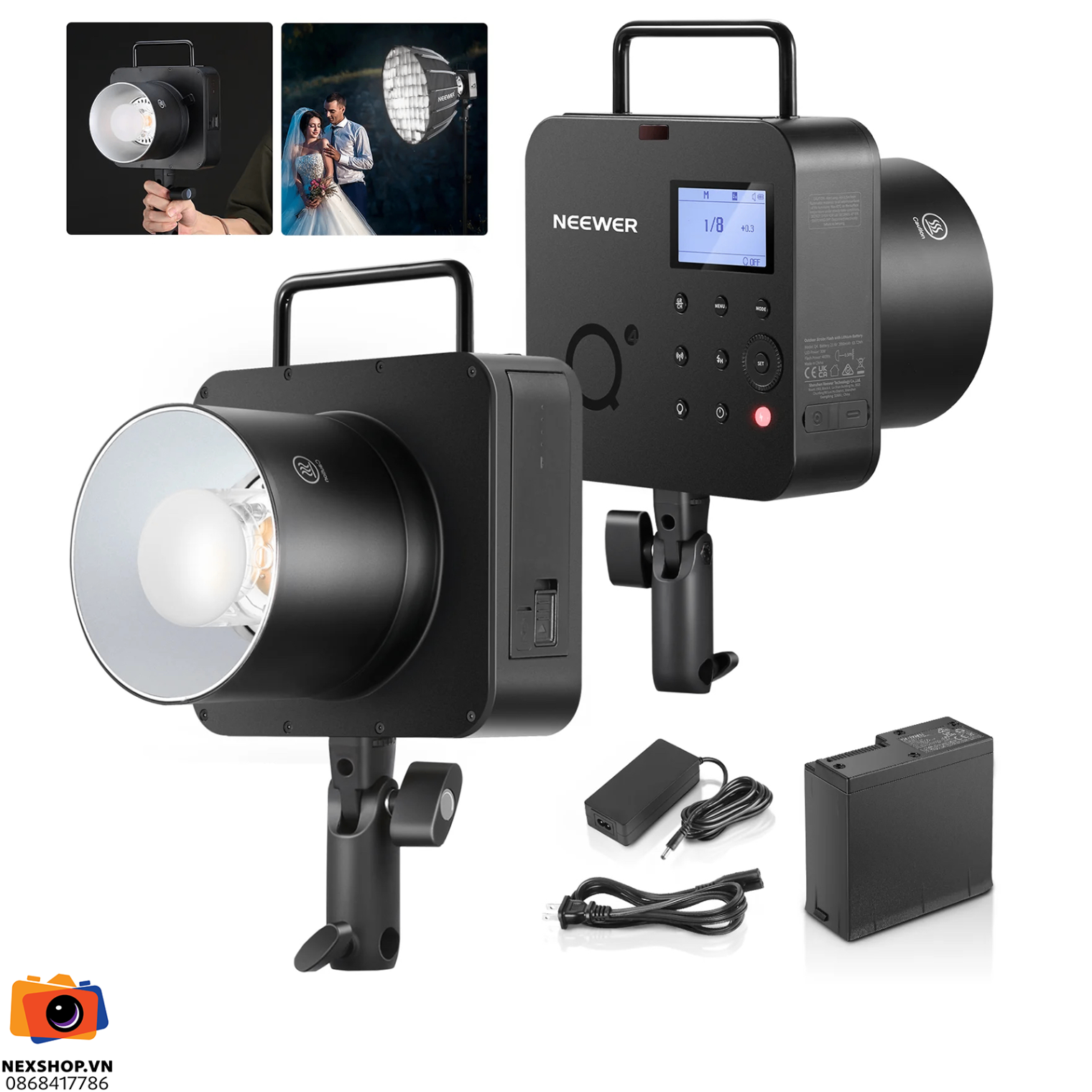 NEEWER Q4 400Ws 2 4G TTL Flash Chính Hãng