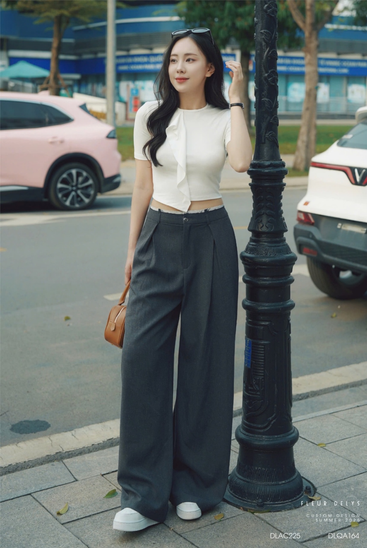 Quần Phối Cạp Tua Vải Muối Tiêu