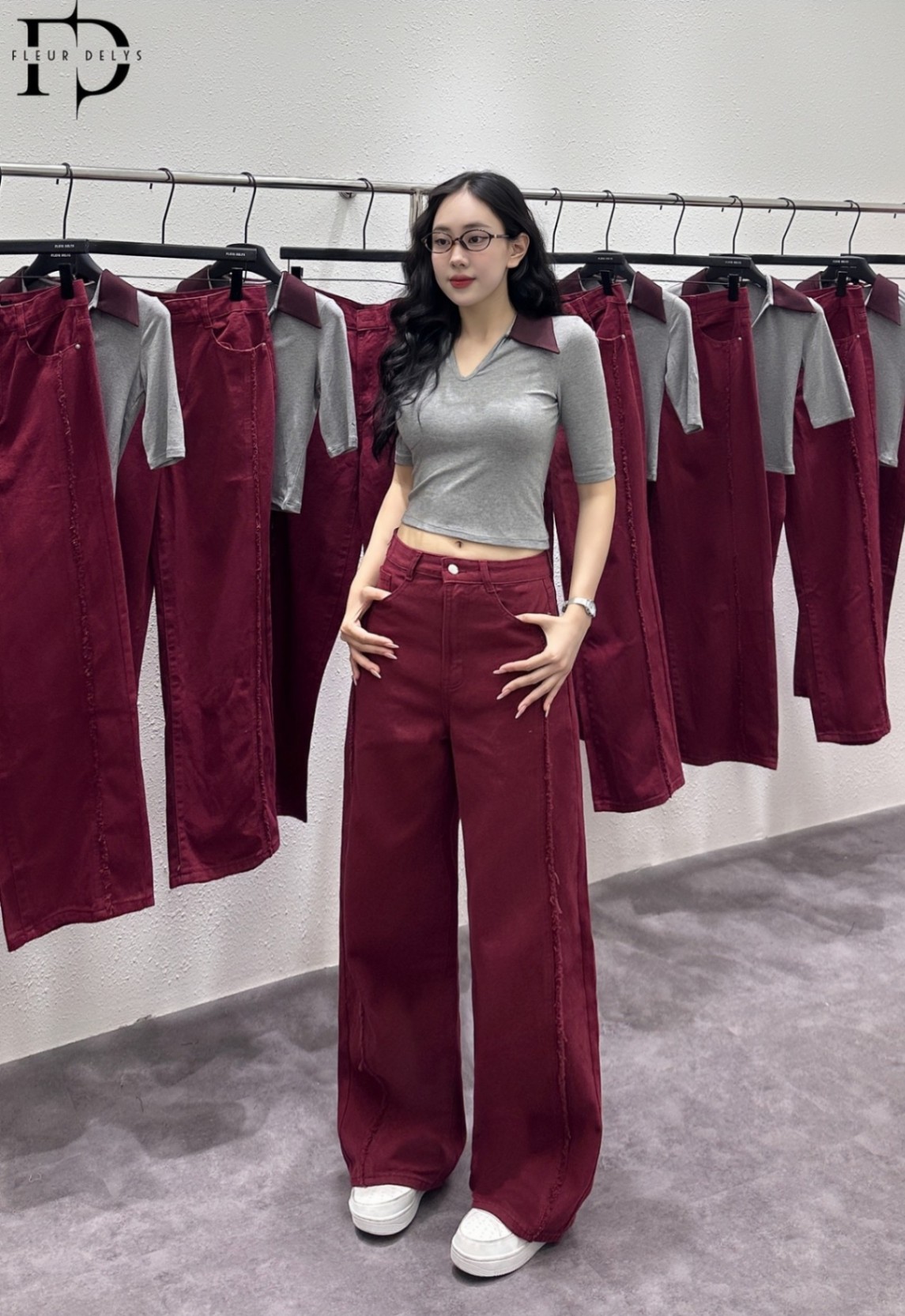 Áo Zip Phối Cổ V Tay Lỡ