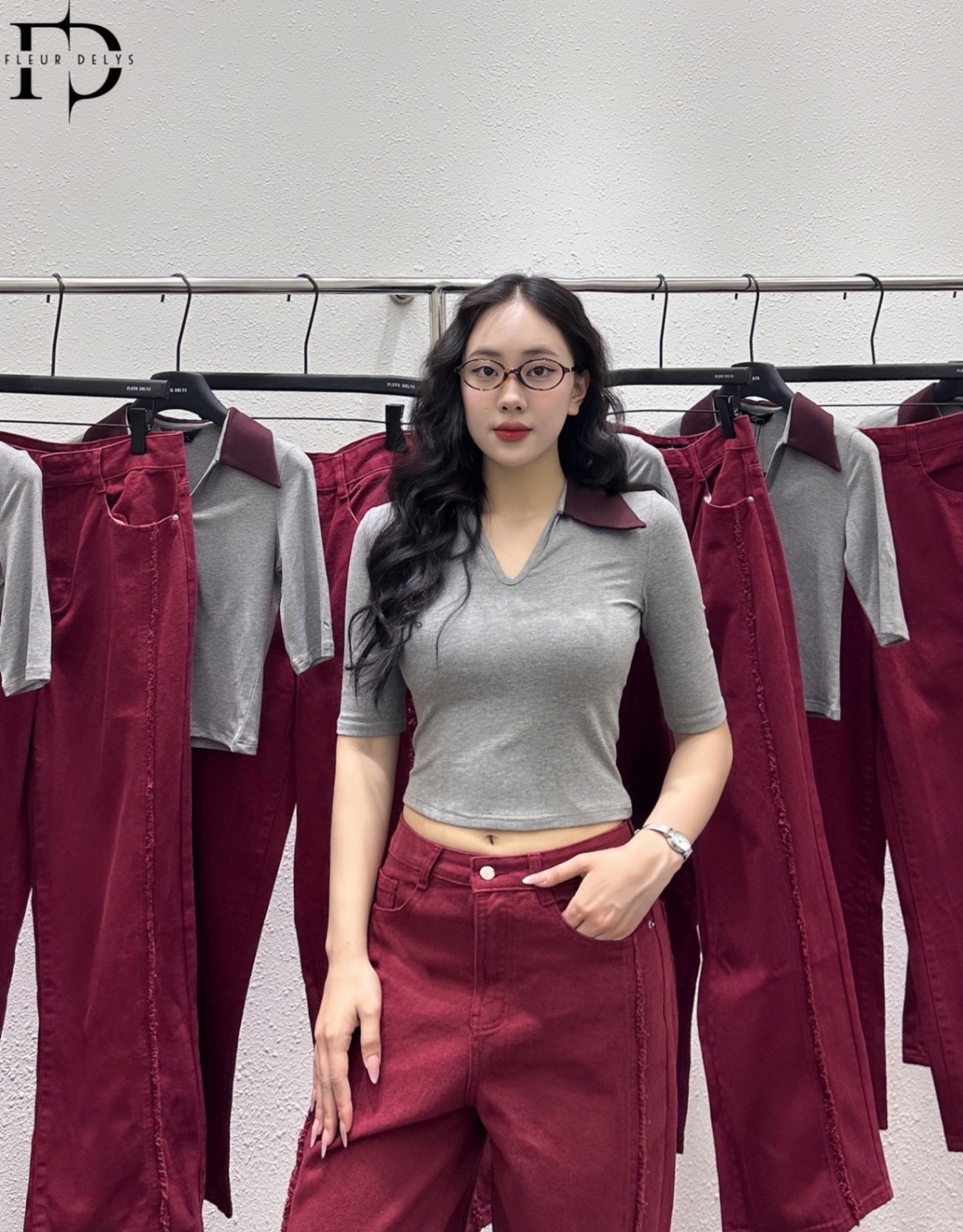 Áo Zip Phối Cổ V Tay Lỡ