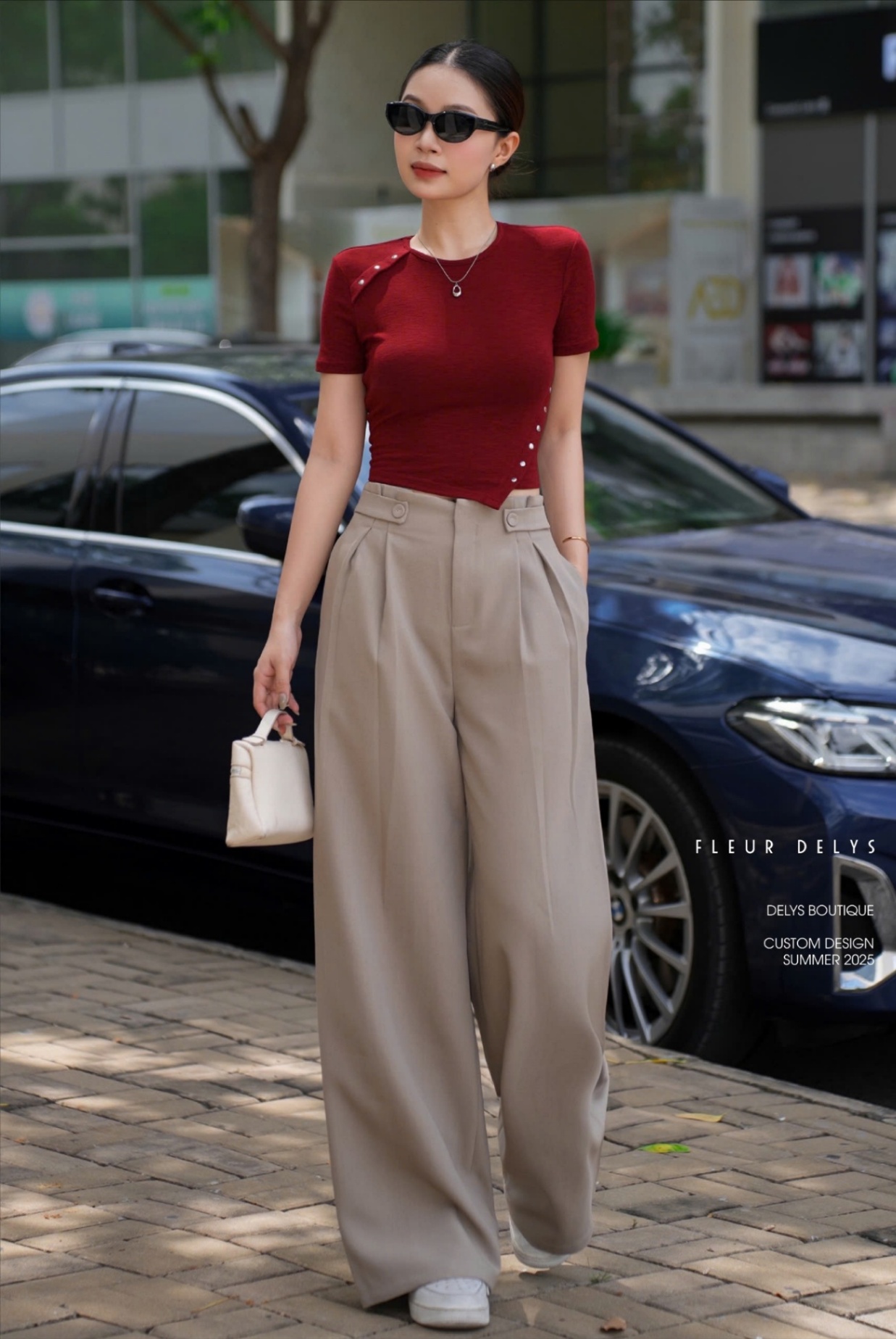 Quần 2 Cúc Bọc Đính Cá