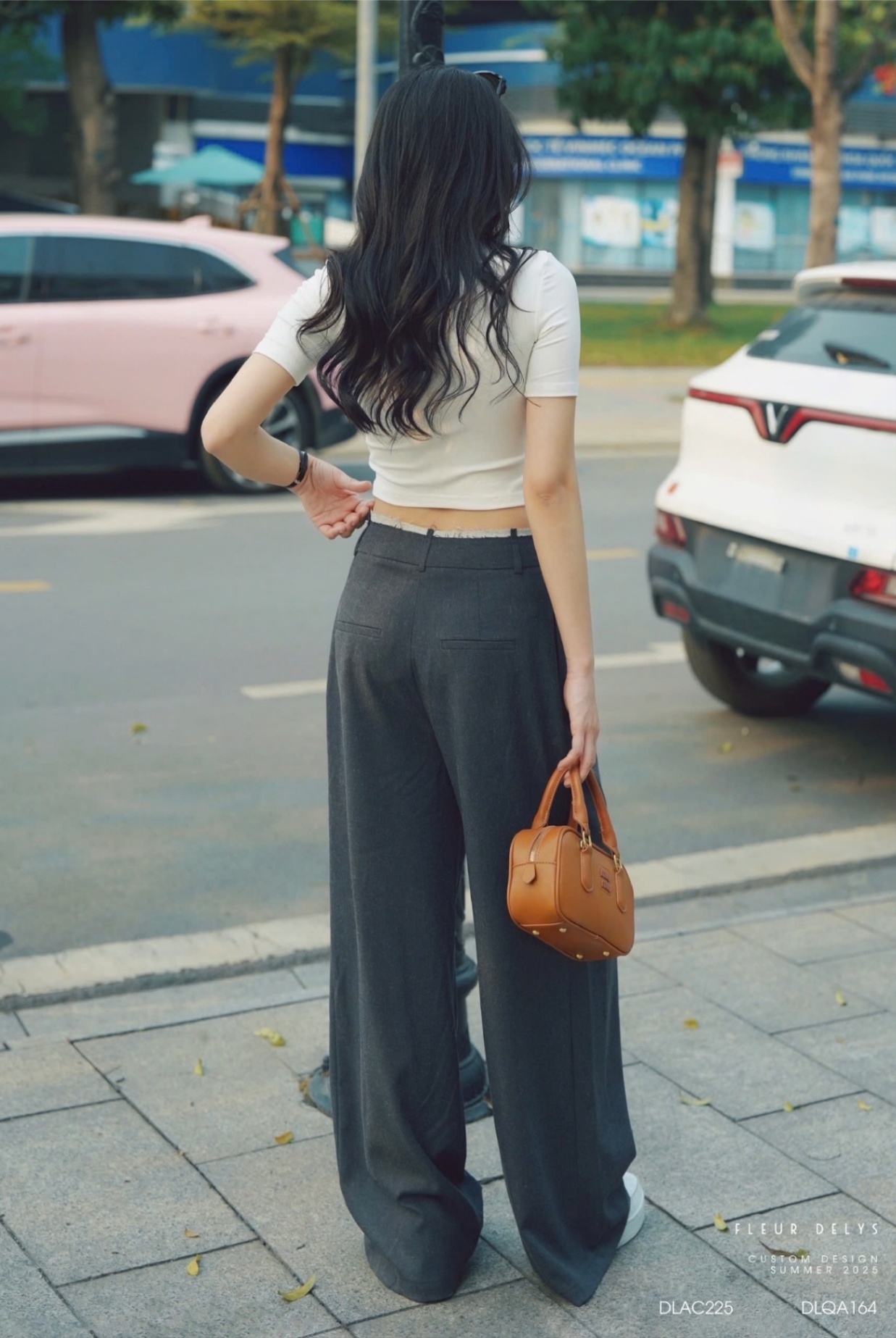 Quần Phối Cạp Tua Vải Muối Tiêu