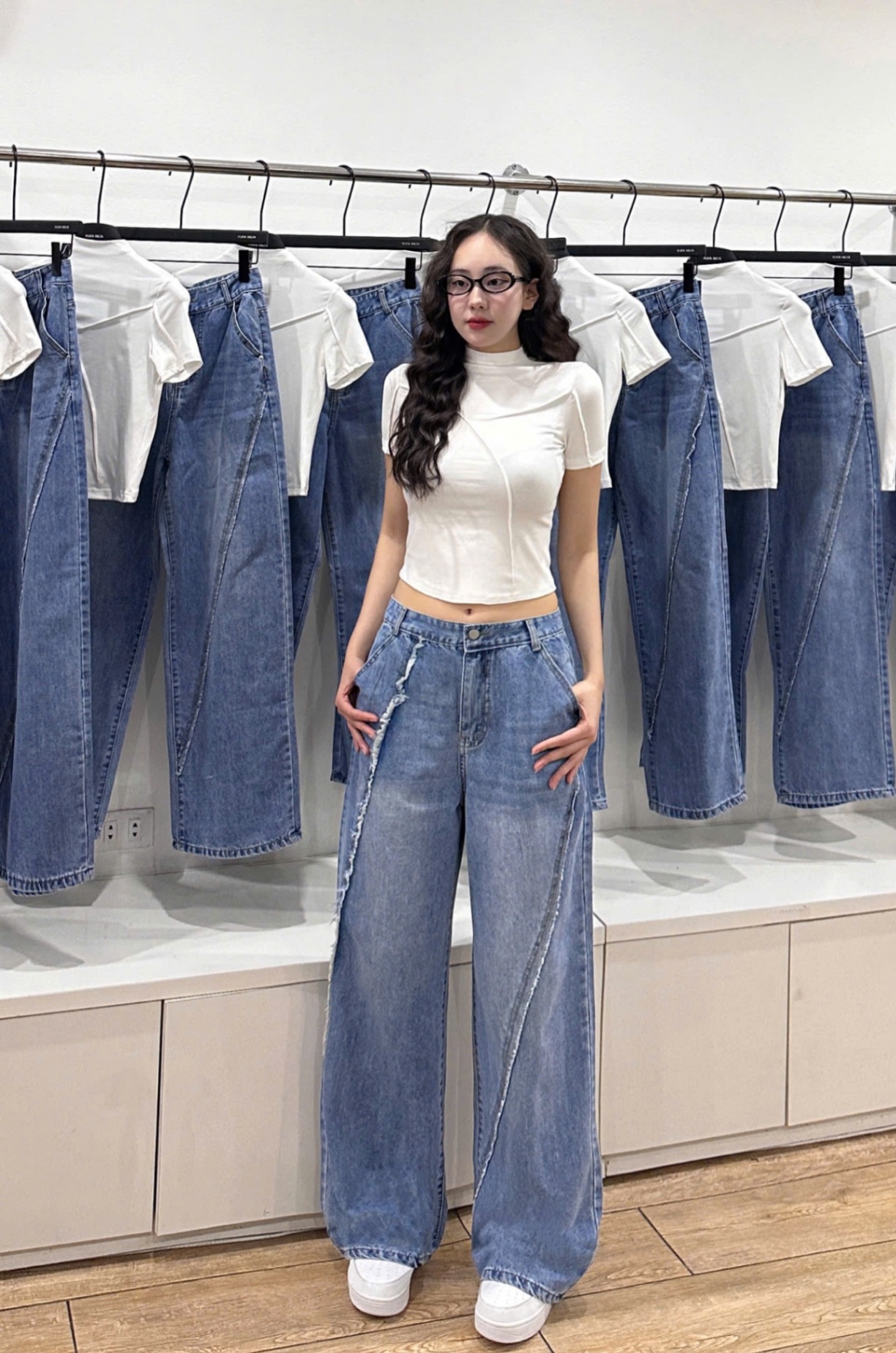 Áo Croptop Phối Gân