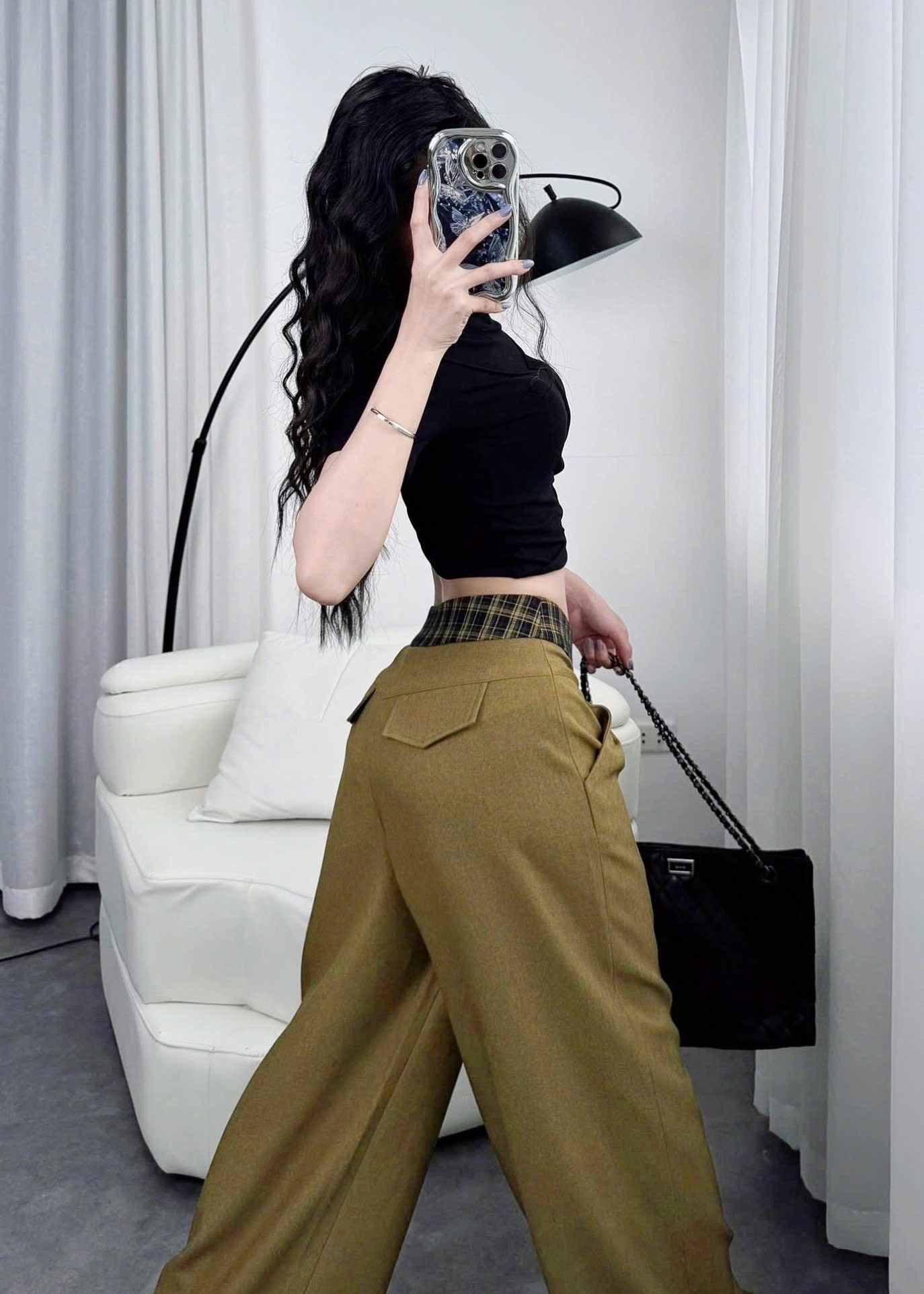 Áo Croptop Phối Gân