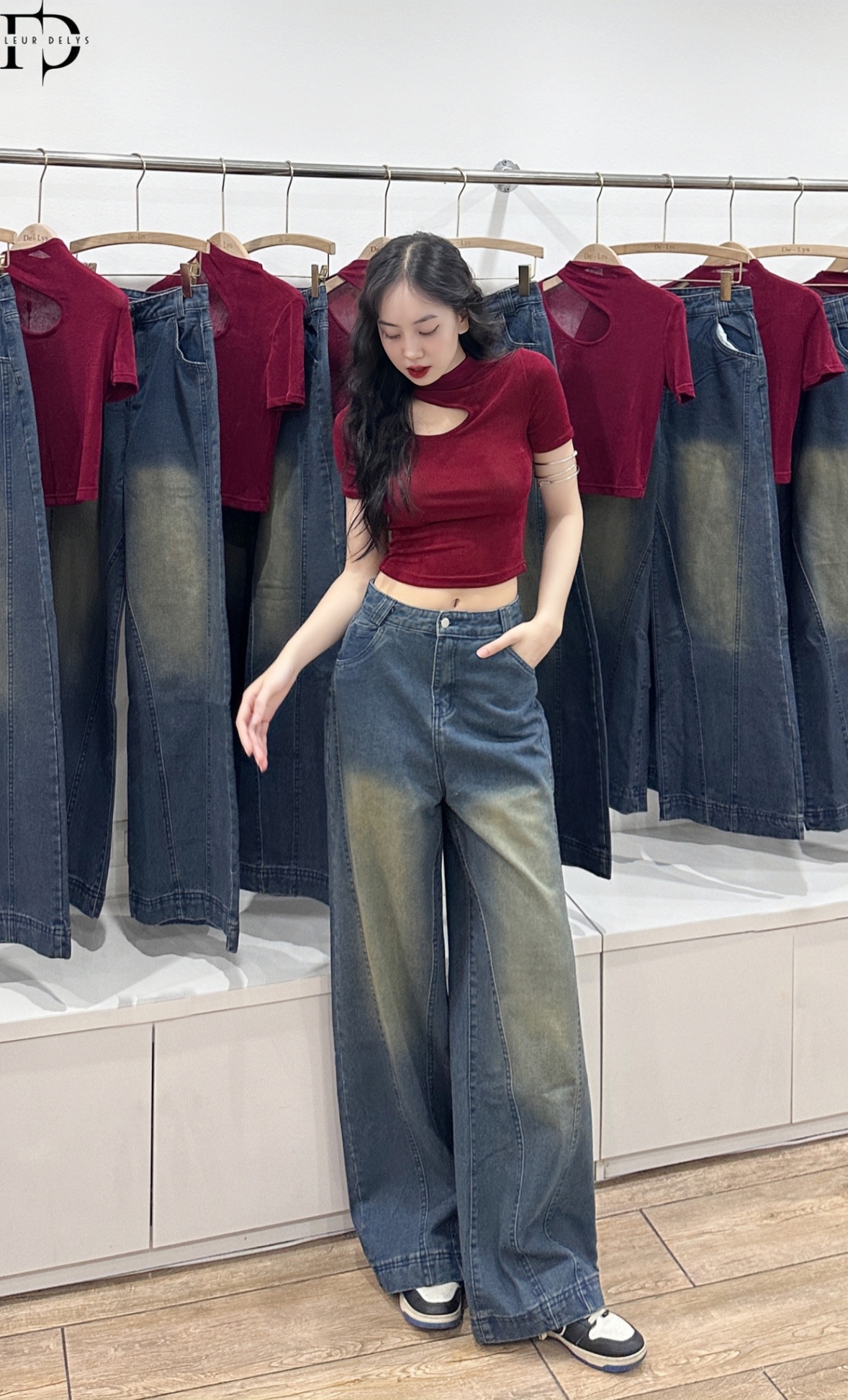 Quần Jean Ống Rộng Bổ Thân