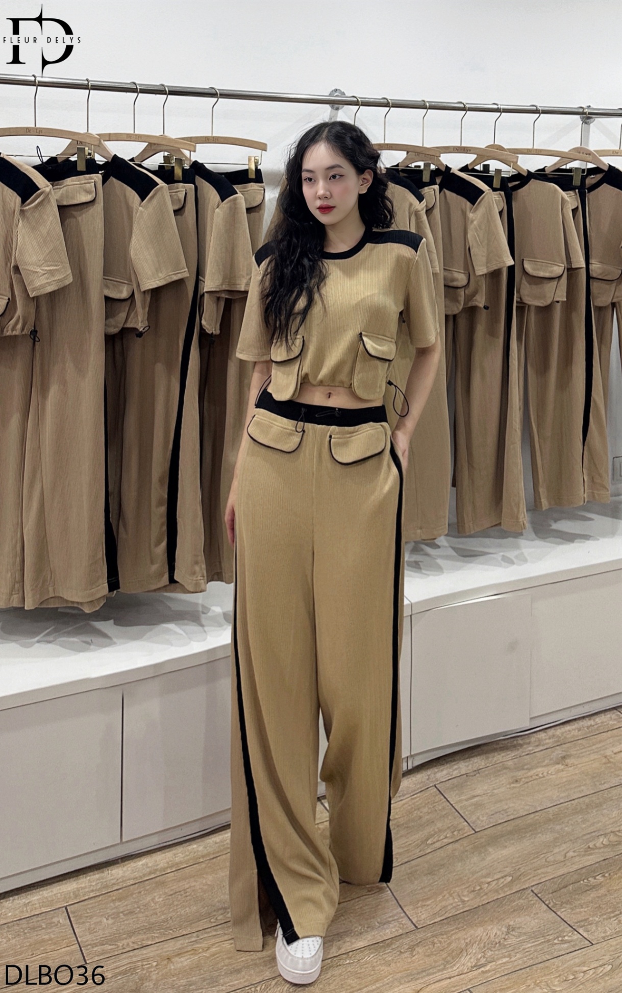 Set Bộ Be Phối Đen Lé Túi