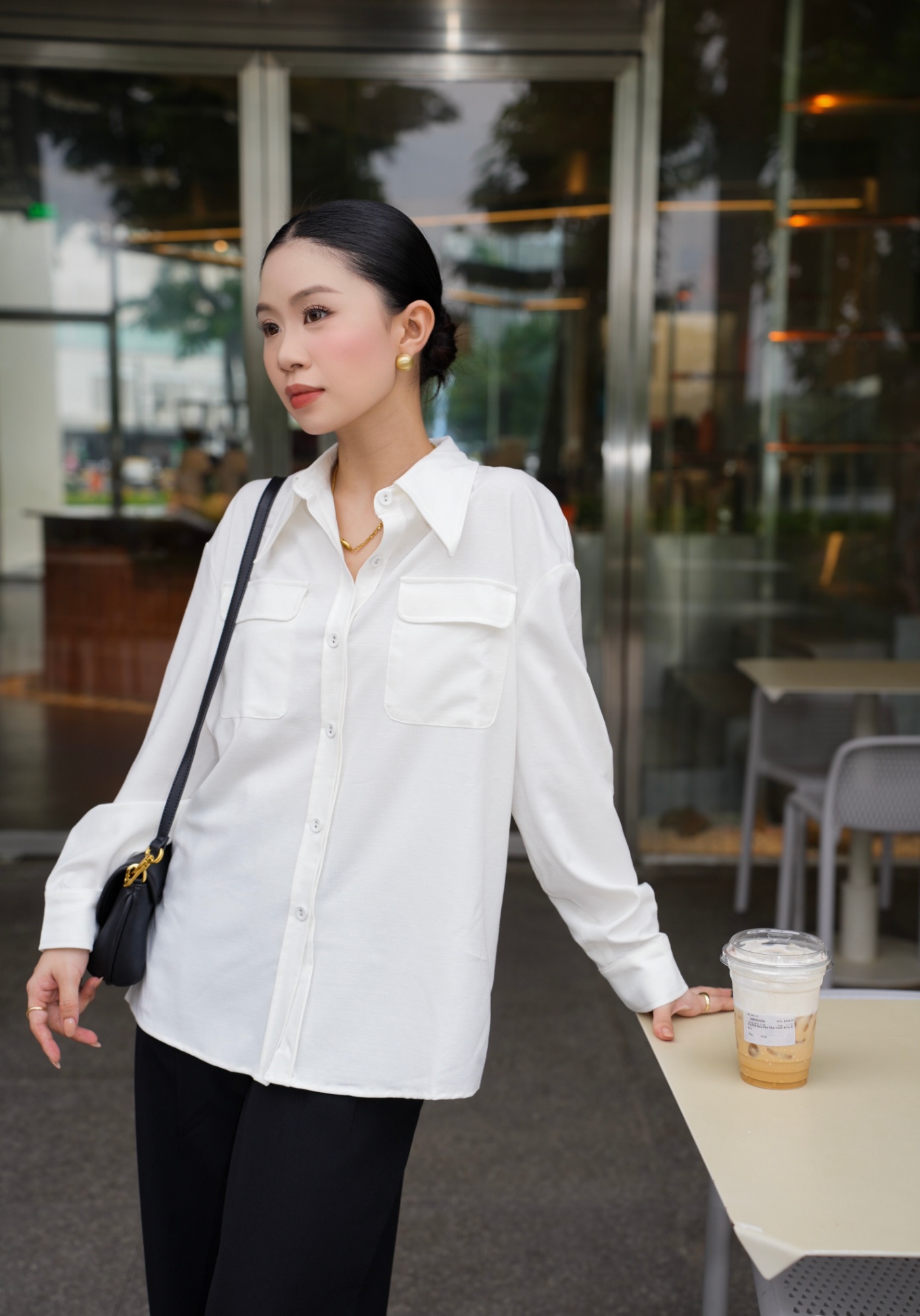 Áo Sơ Mi Kẻ Xước 2 Túi Ngực