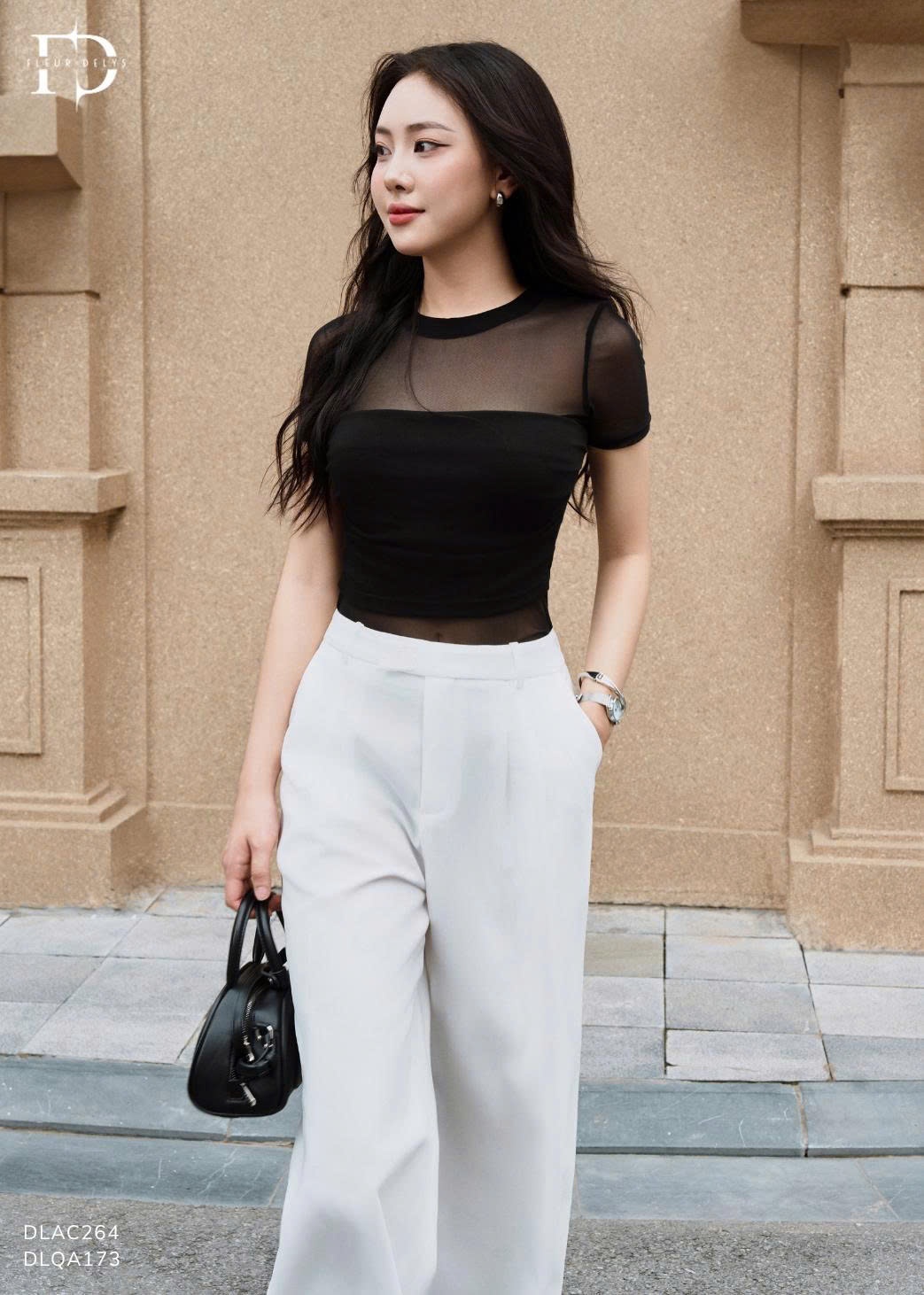 Áo Thun Phối Xếp Ly Lưới