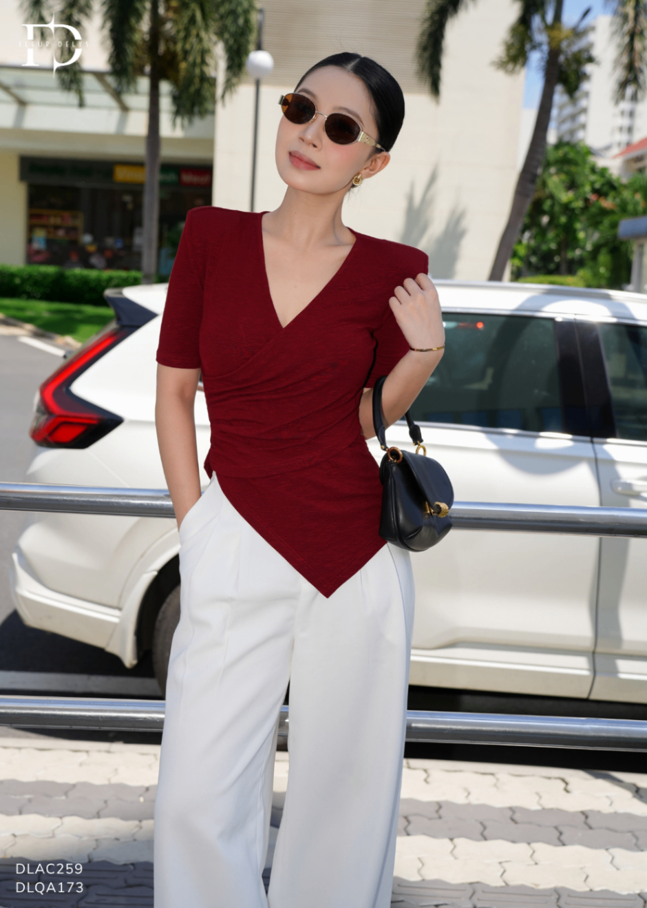Áo Phối Vạt Chéo Ly Sườn