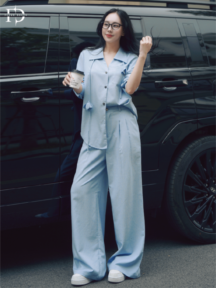 Set Bộ Sơ Mi Dây Hoa Lazer
