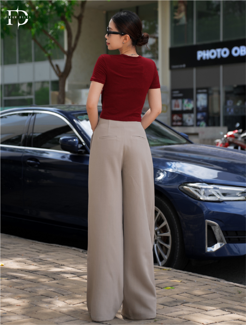 Quần 2 Cúc Bọc Đính Cá
