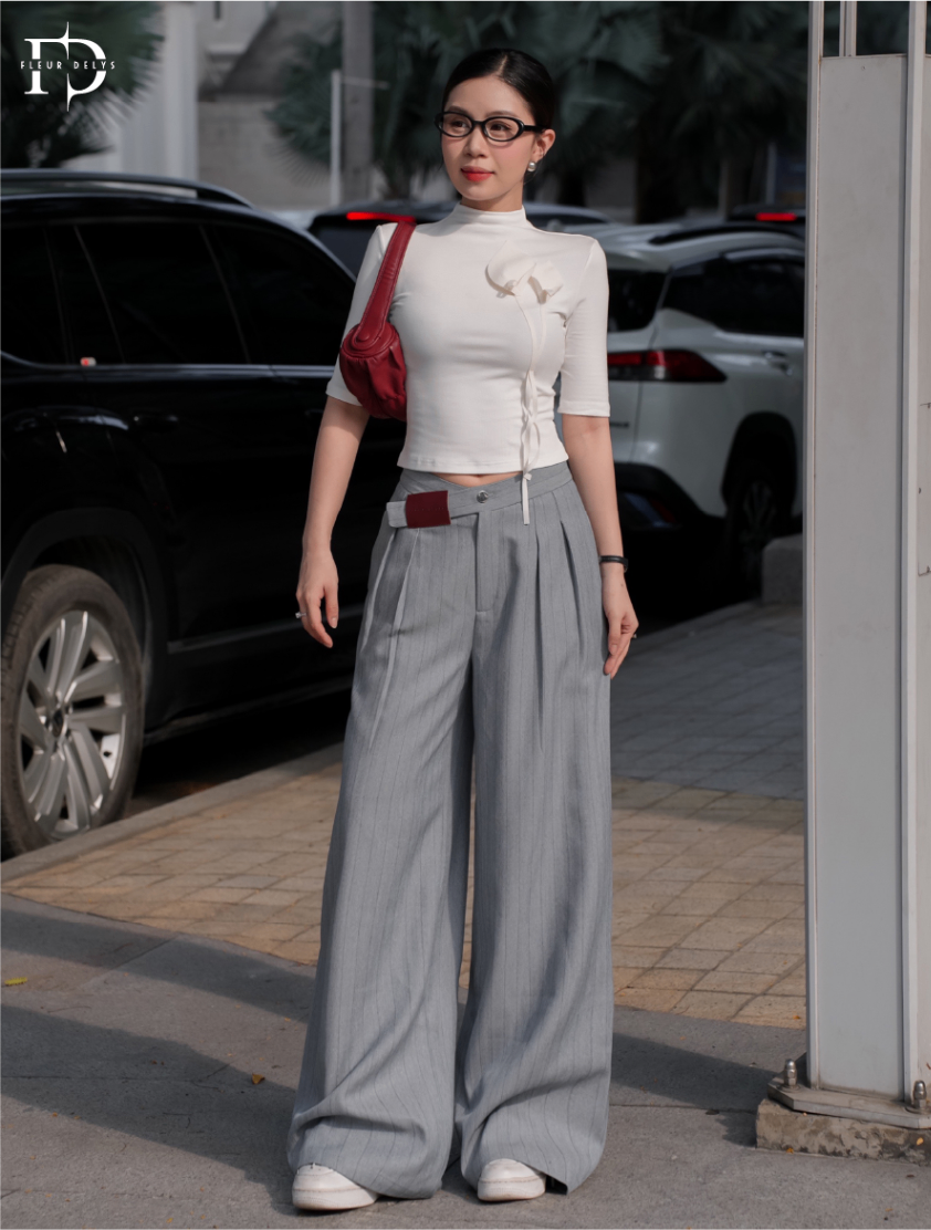 Quần Kẻ Sọc Cạp Lệch
