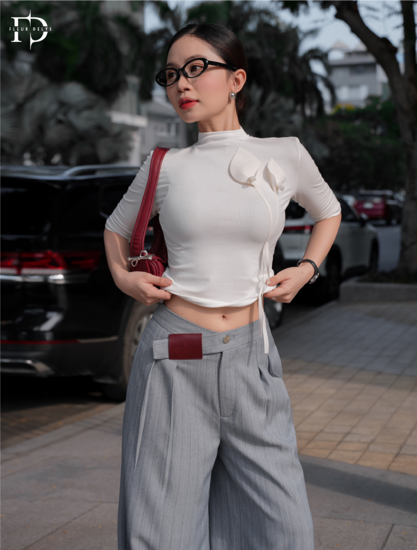 Quần Kẻ Sọc Cạp Lệch