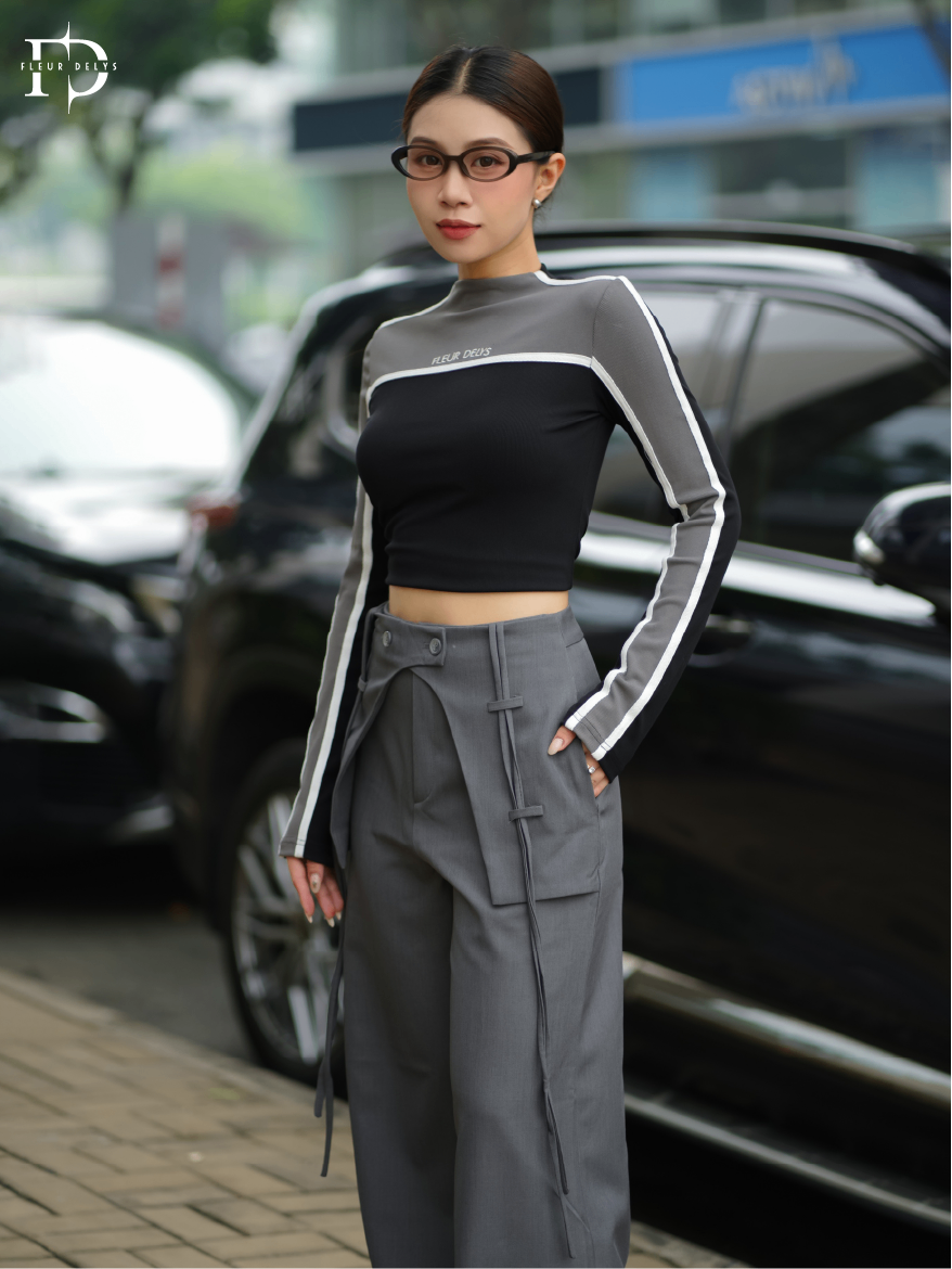 Áo Thun Phối Màu Ghi