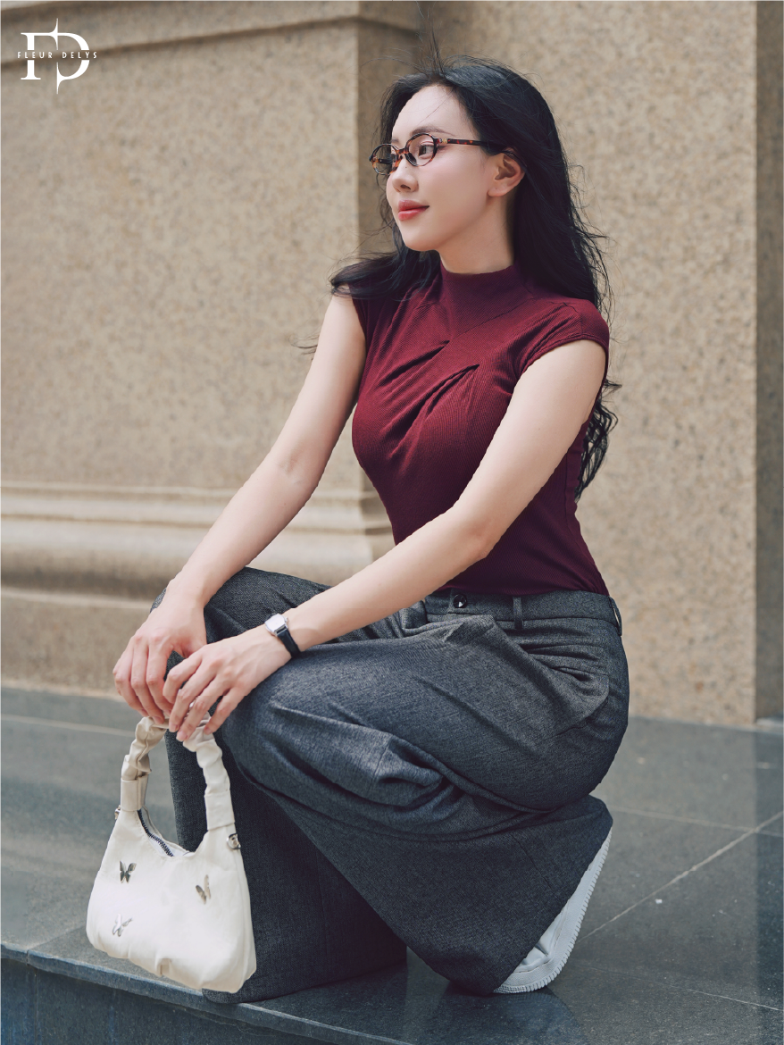 Áo Cổ Leo Cúc Bọc Cài Lưng