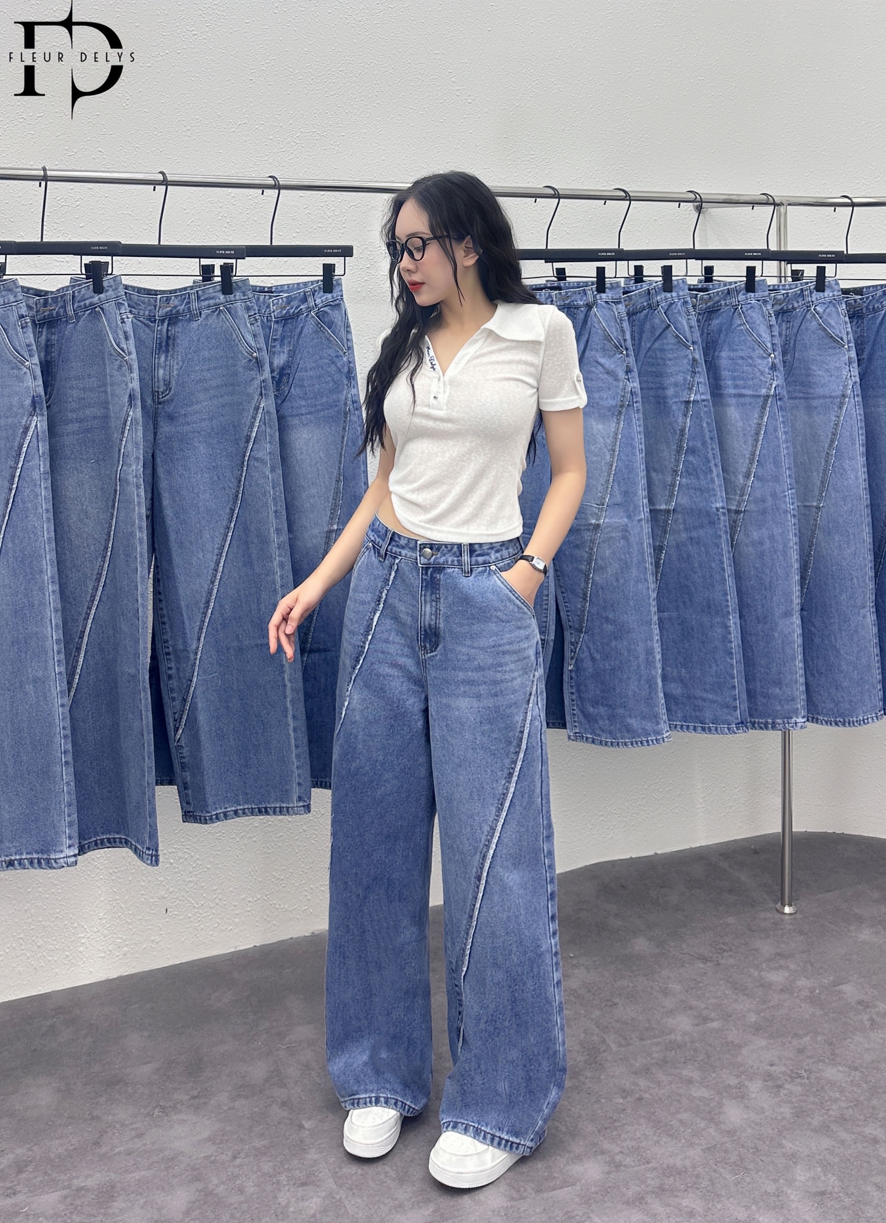 Áo Cotton Giấy Phối Cổ Bẻ