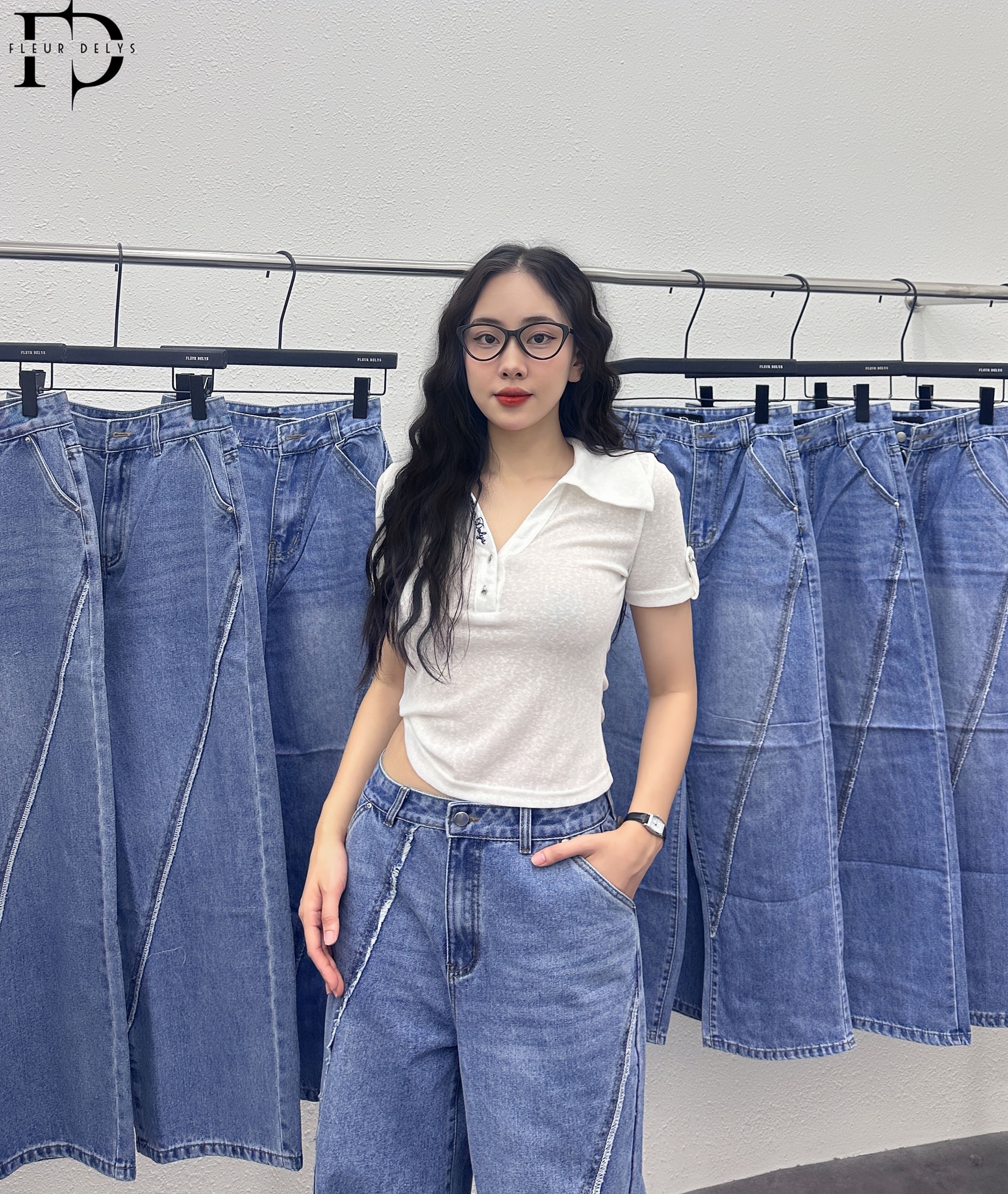 Áo Cotton Giấy Phối Cổ Bẻ