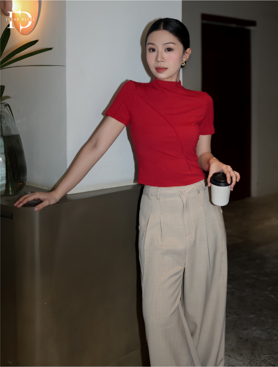 Áo Croptop Phối Gân