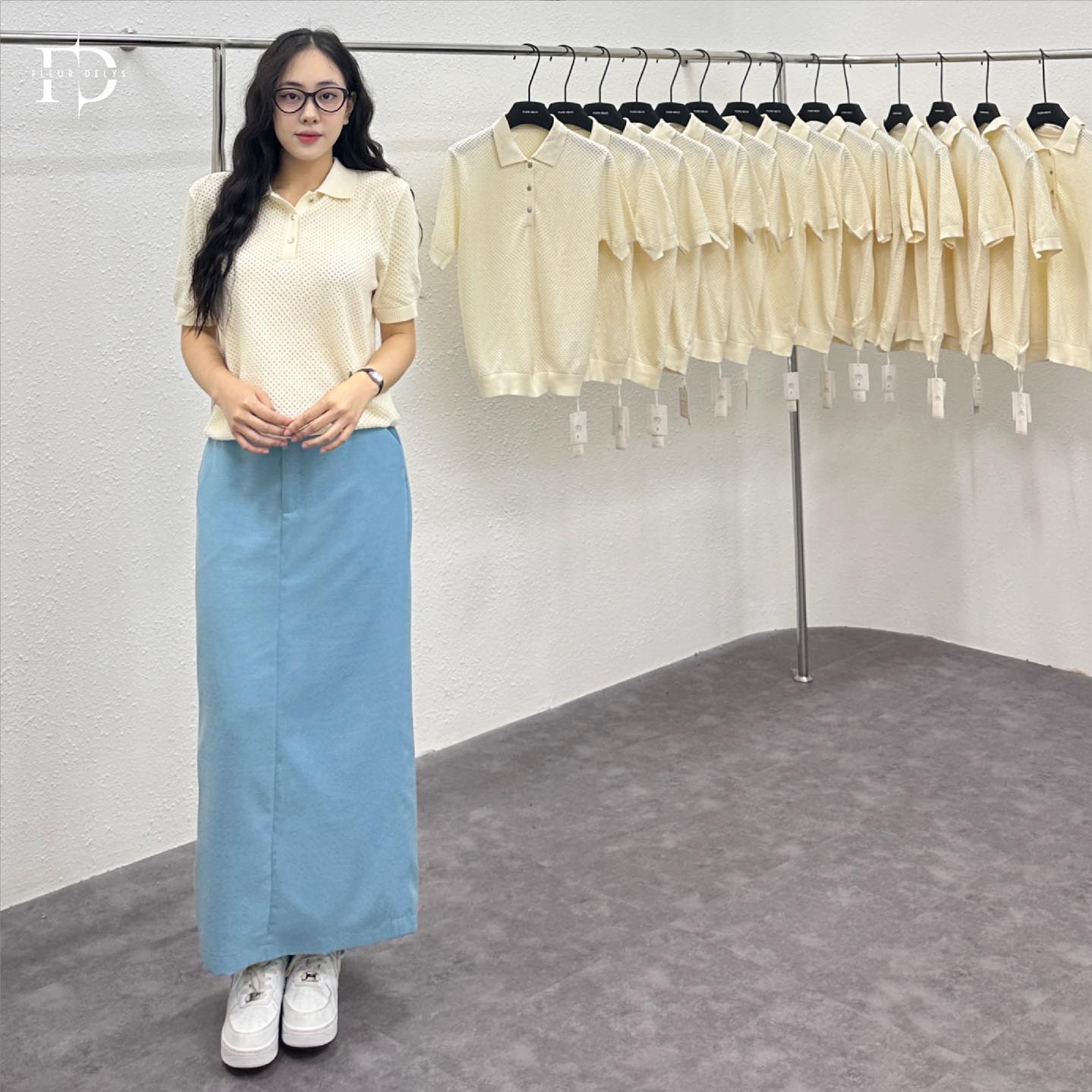 Áo Len Lỗ Dáng Basic