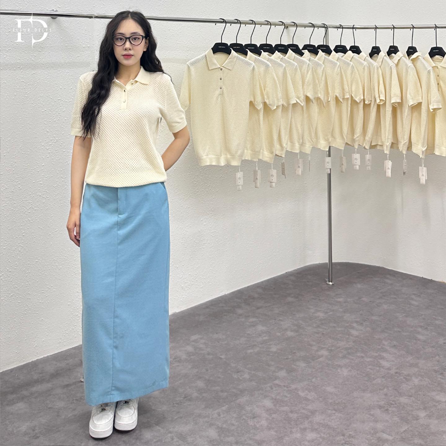 Áo Len Lỗ Dáng Basic