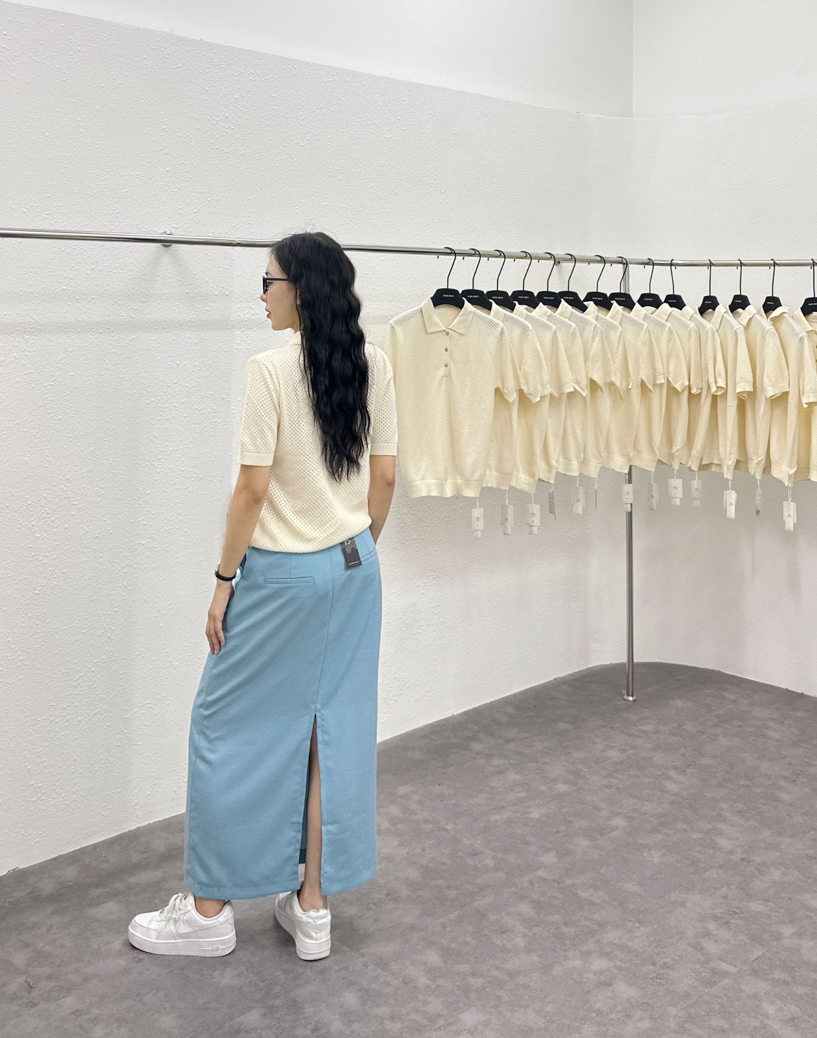 Áo Len Lỗ Dáng Basic