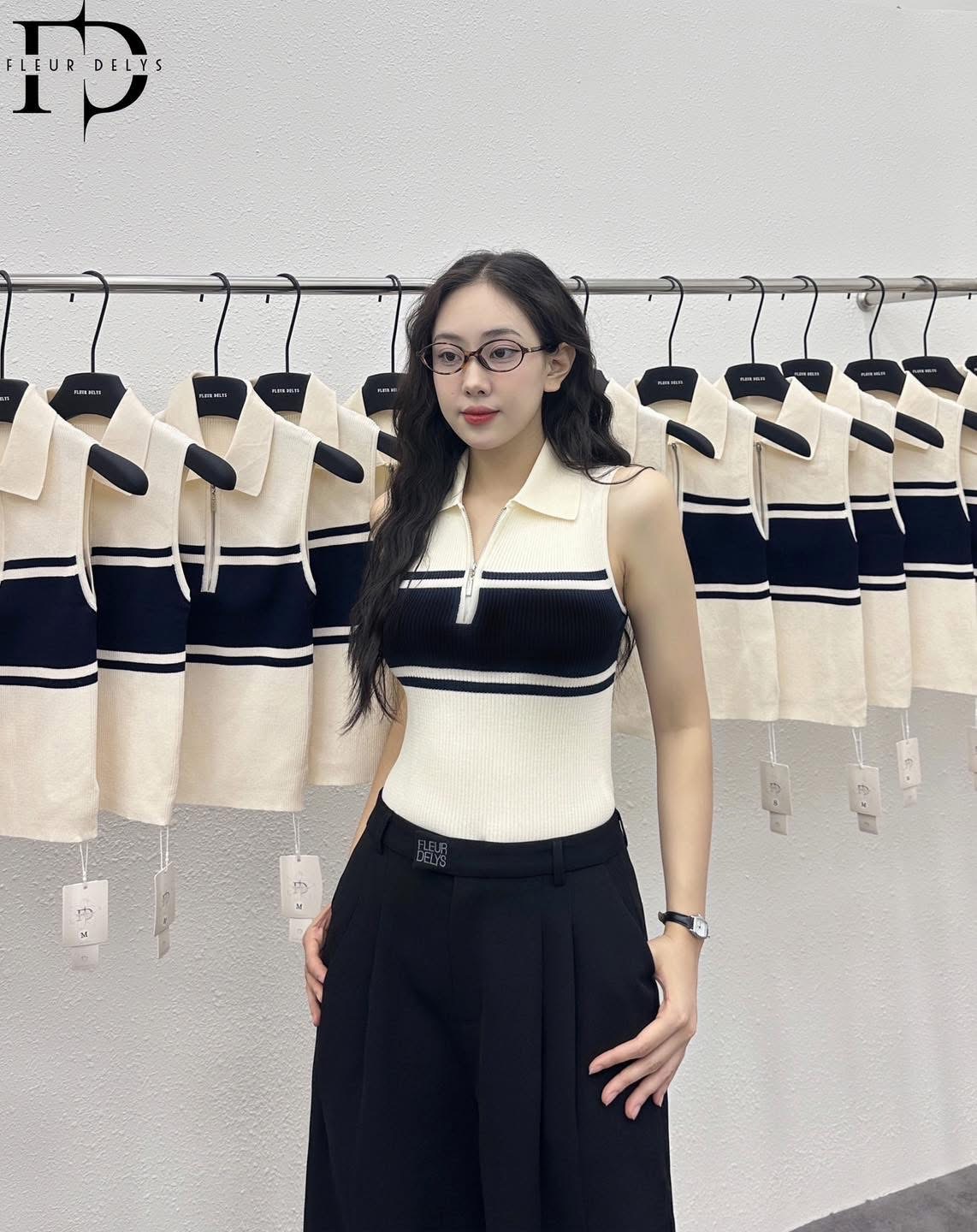 Áo Len Sát Nách Phối Khóa