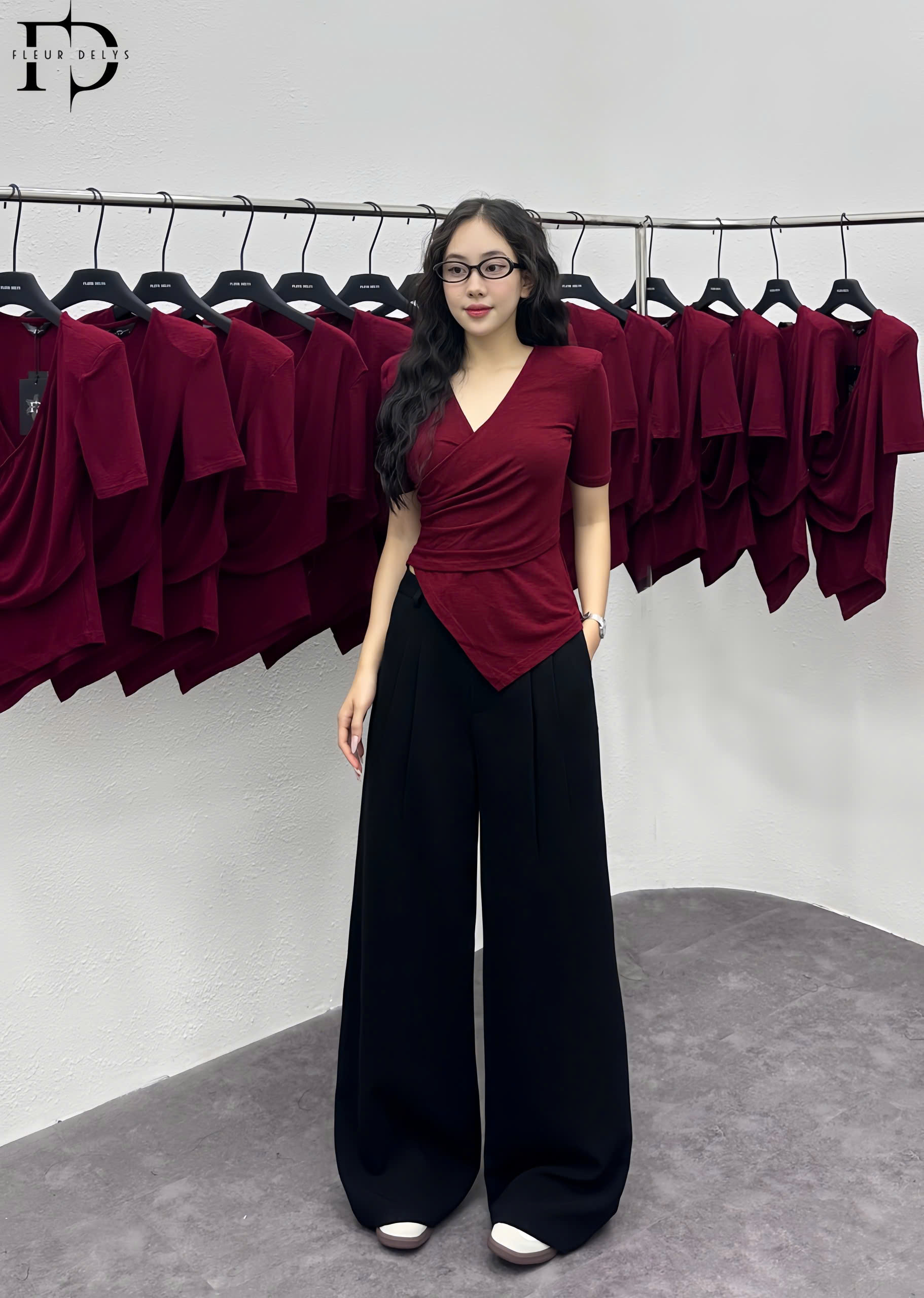 Áo Phối Vạt Chéo Ly Sườn