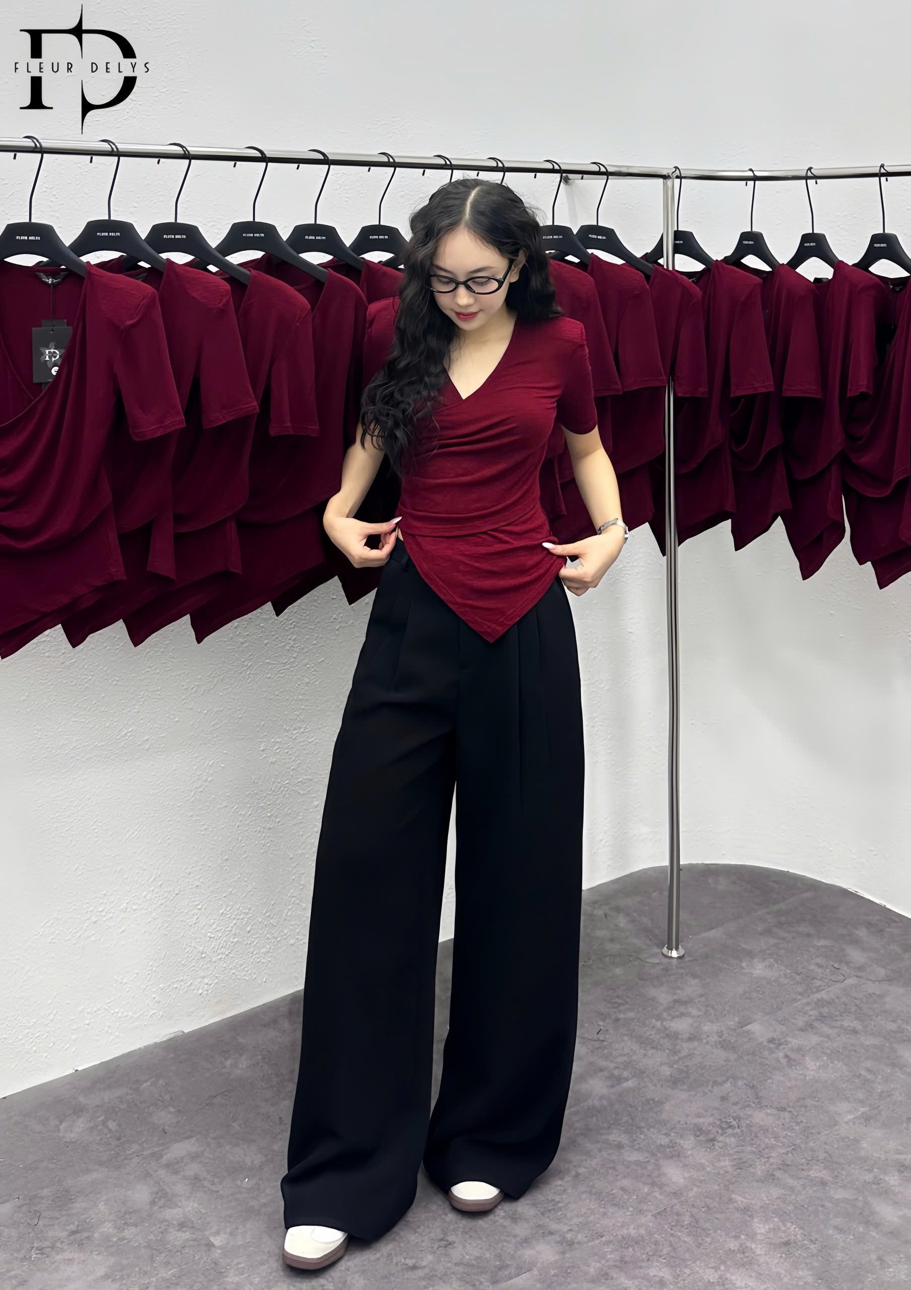 Áo Phối Vạt Chéo Ly Sườn