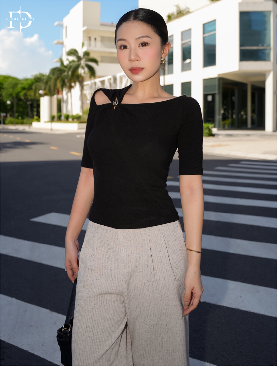 Áo Zip Lông Mặt Đai Lệch