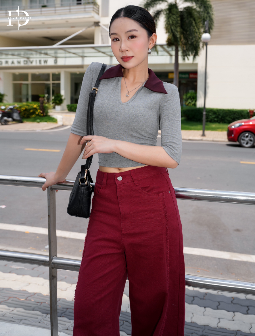 Áo Zip Phối Cổ V Tay Lỡ