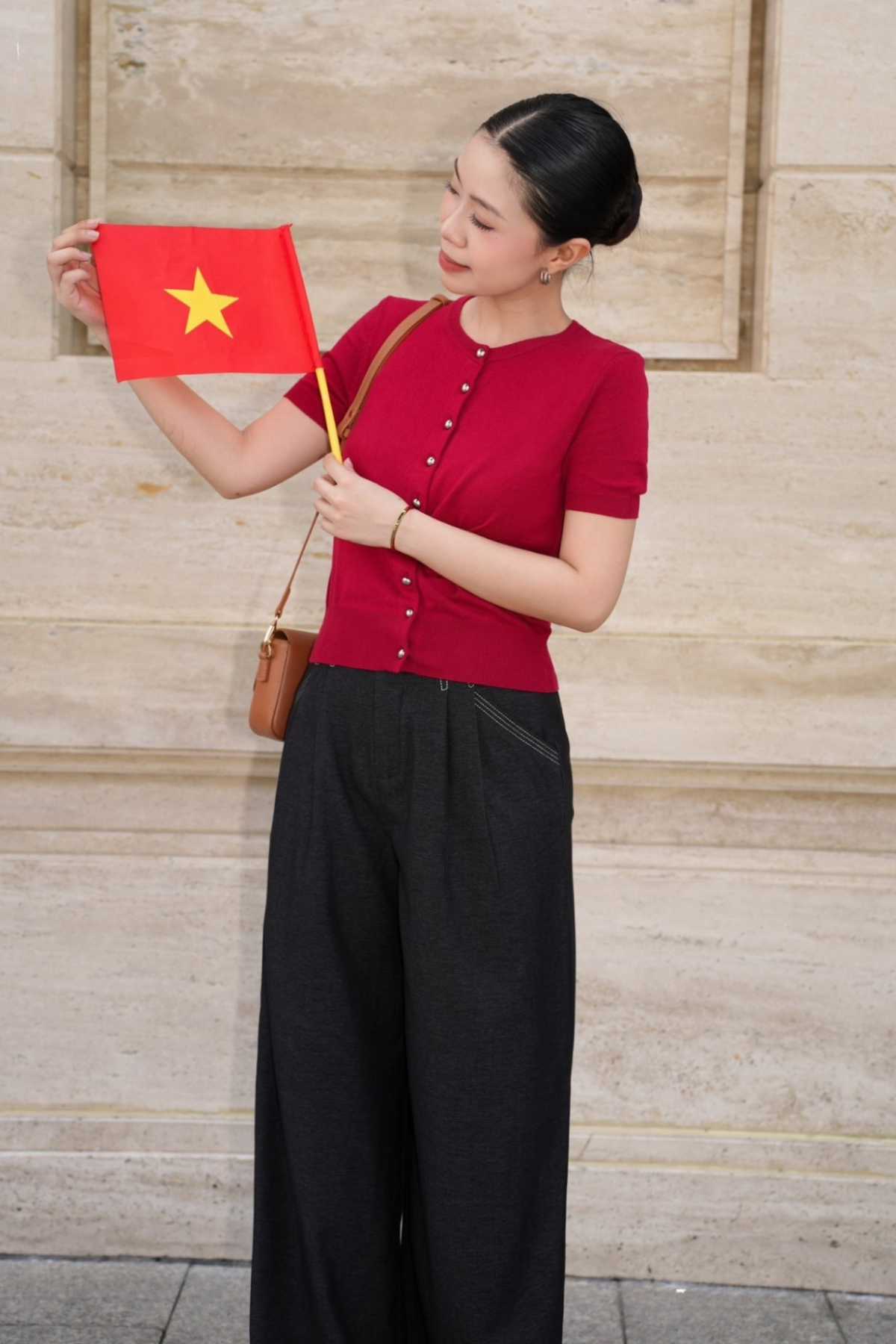 Quần Bò Rayon Mềm Phối Chỉ Nổi