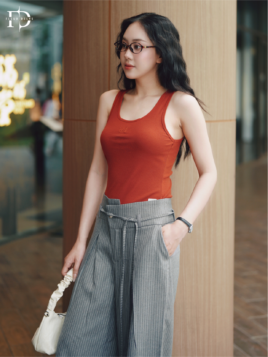 Quần Cạp Chéo Phối Dây Kẻ Sọc