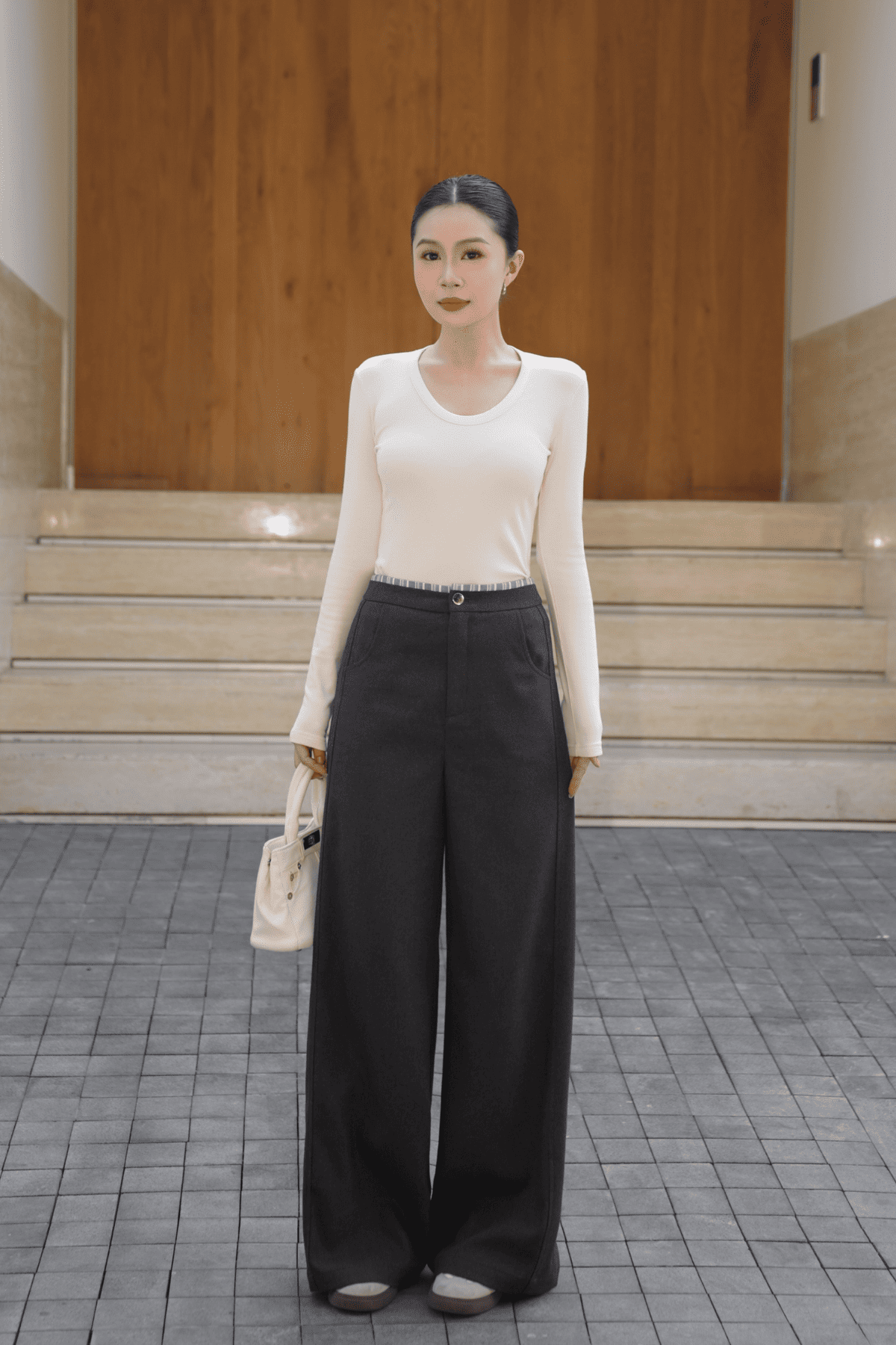 Quần Tex Dạ Phối Kẻ