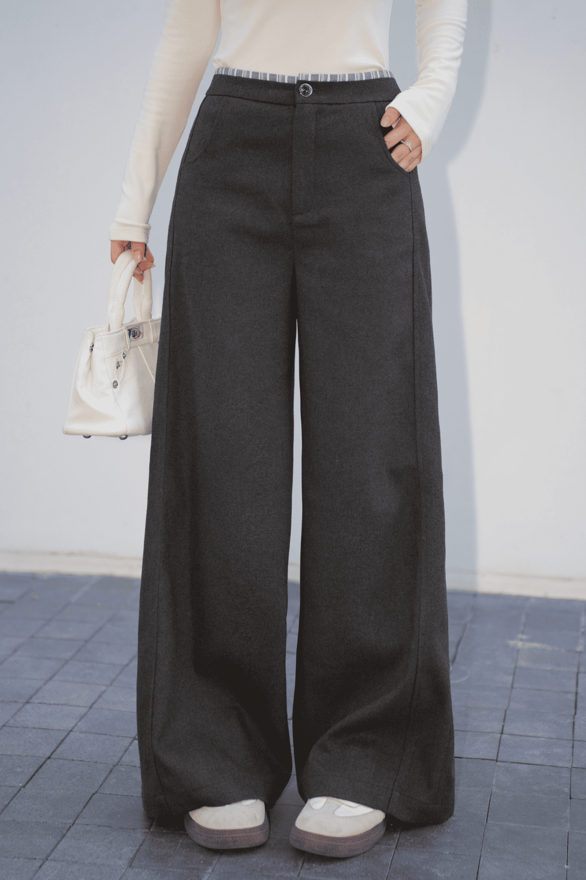 Quần Tex Dạ Phối Kẻ
