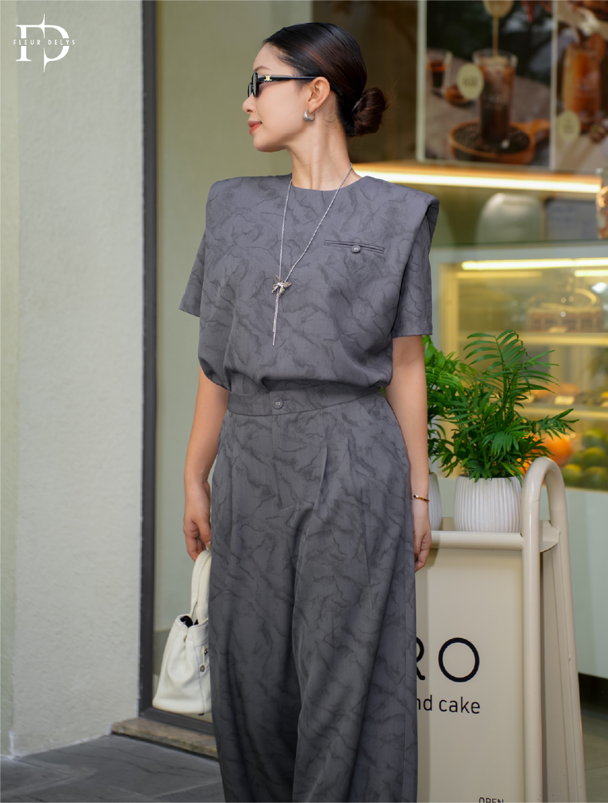Set Bộ Họa Tiết Loang Đệm Vai