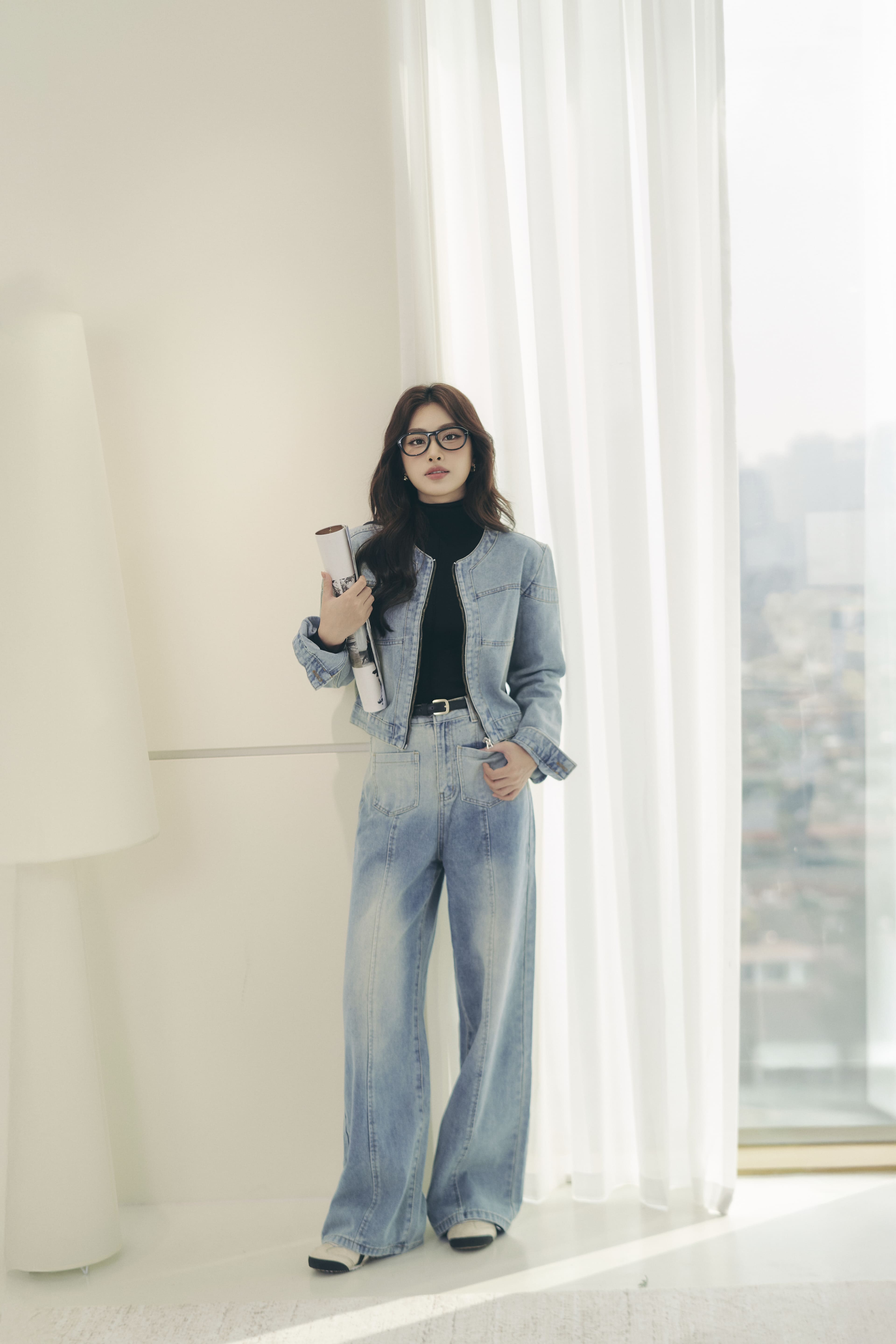 Set Jean Cổ Tròn Khóa Kéo