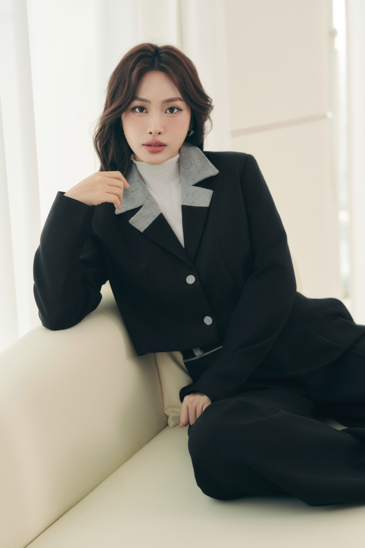 Set Vest Phối Cổ