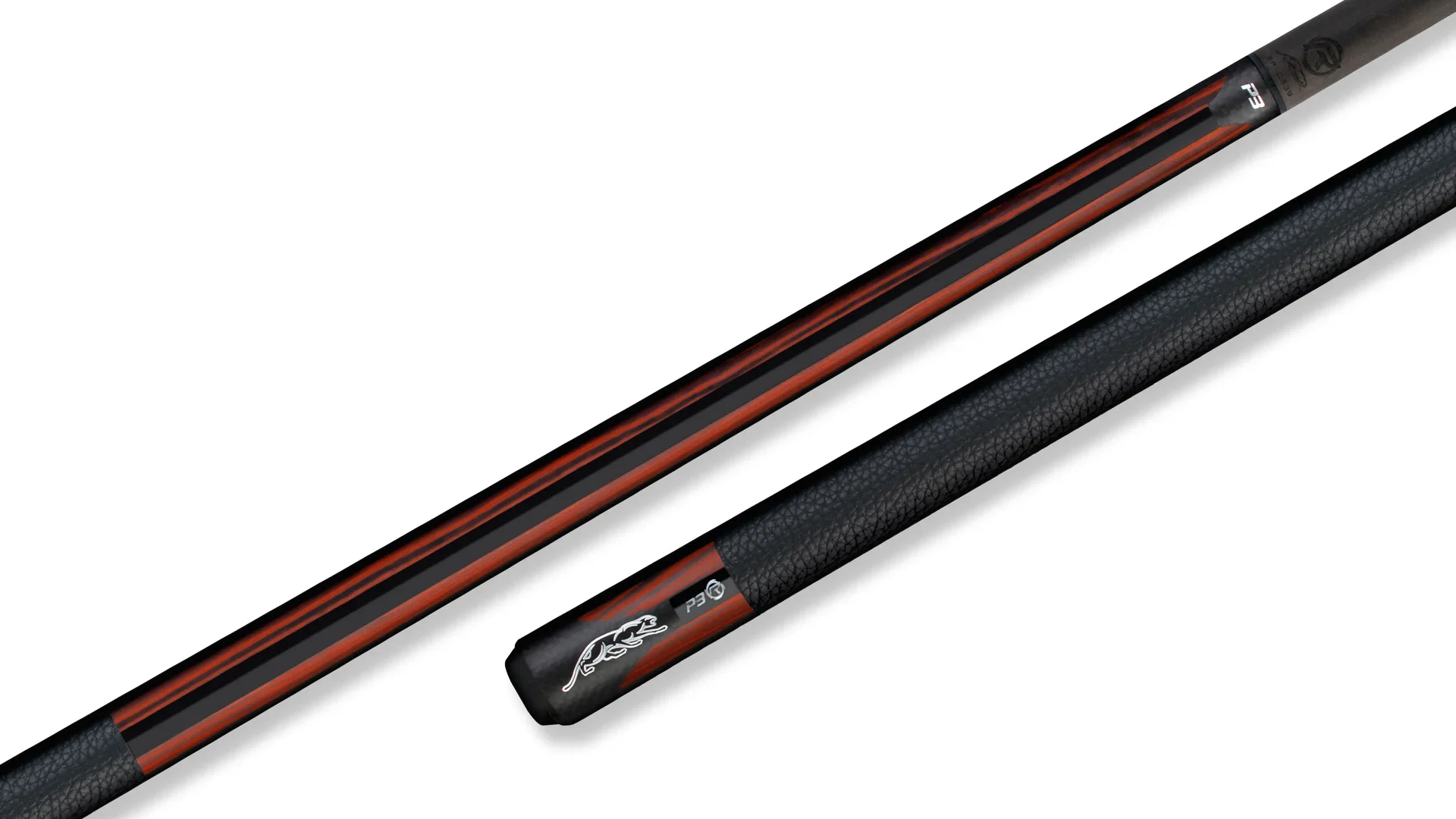 Chuôi Predator P3 Revo Red Tiger Cue Matte Black & Rengas Stripes da Luxe