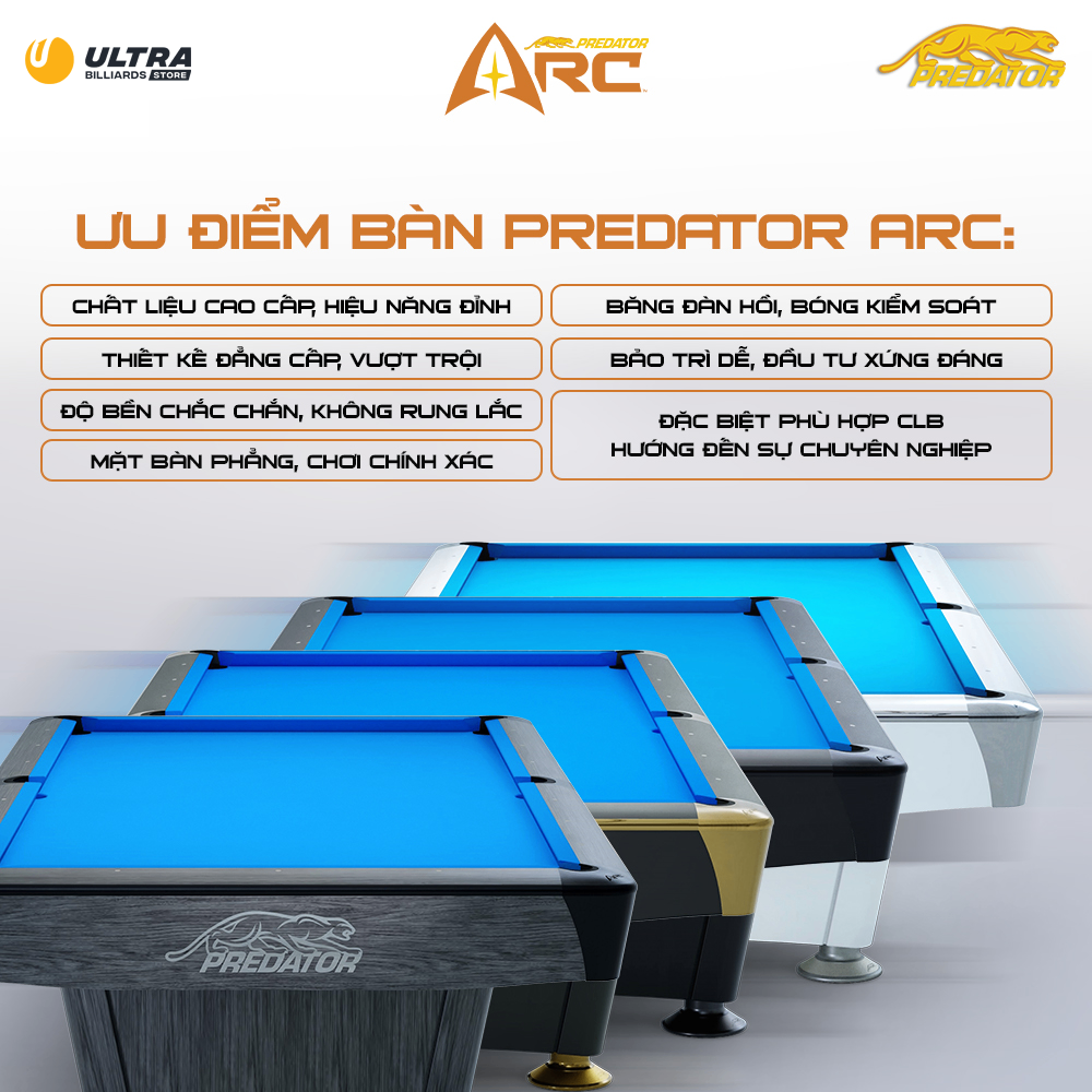 Bàn Bida Pool Predator Arc