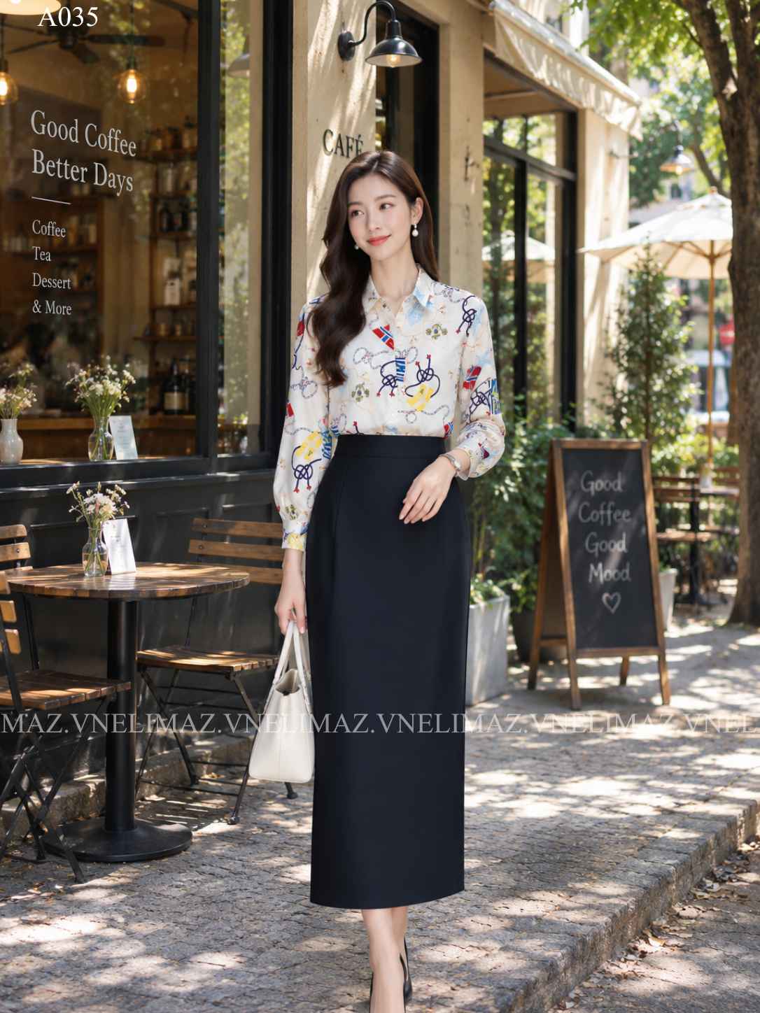 EA26.035 SM DÀI TAY CỔ SEN PHỐI