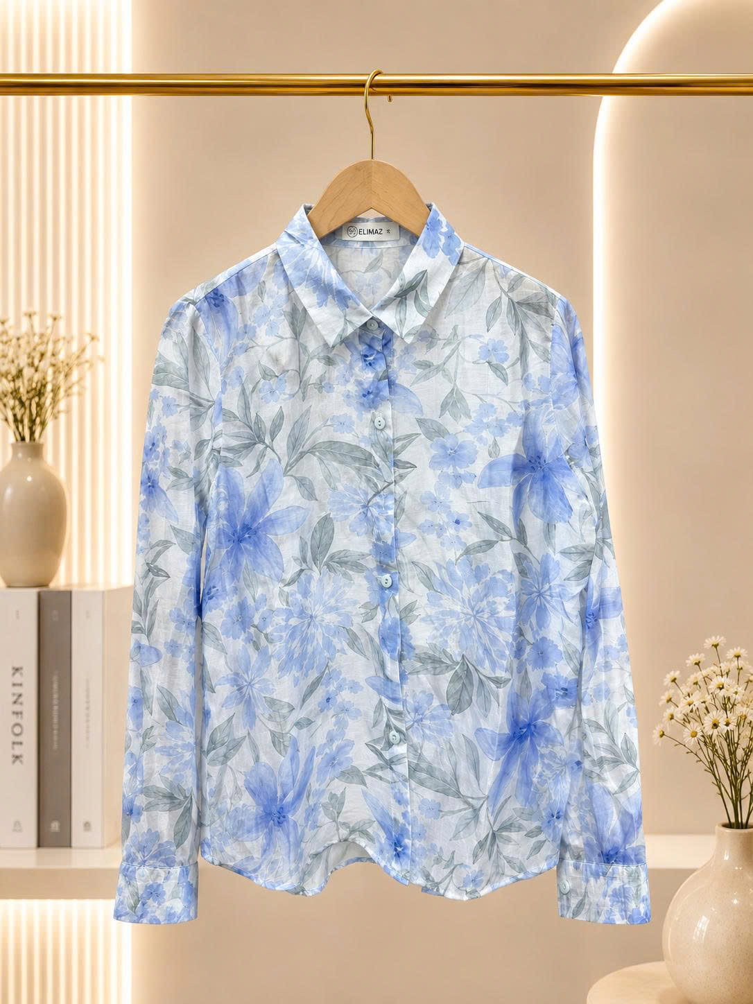 Sơ mi dài tay cổ đức · XANH