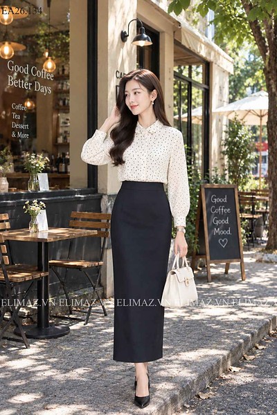 Sơ mi dài tay cổ sen · BE