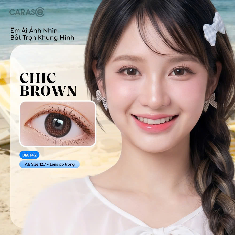 [1 Chiếc] - Kính áp tròng 3 tháng - CHIC BROWN BASIC