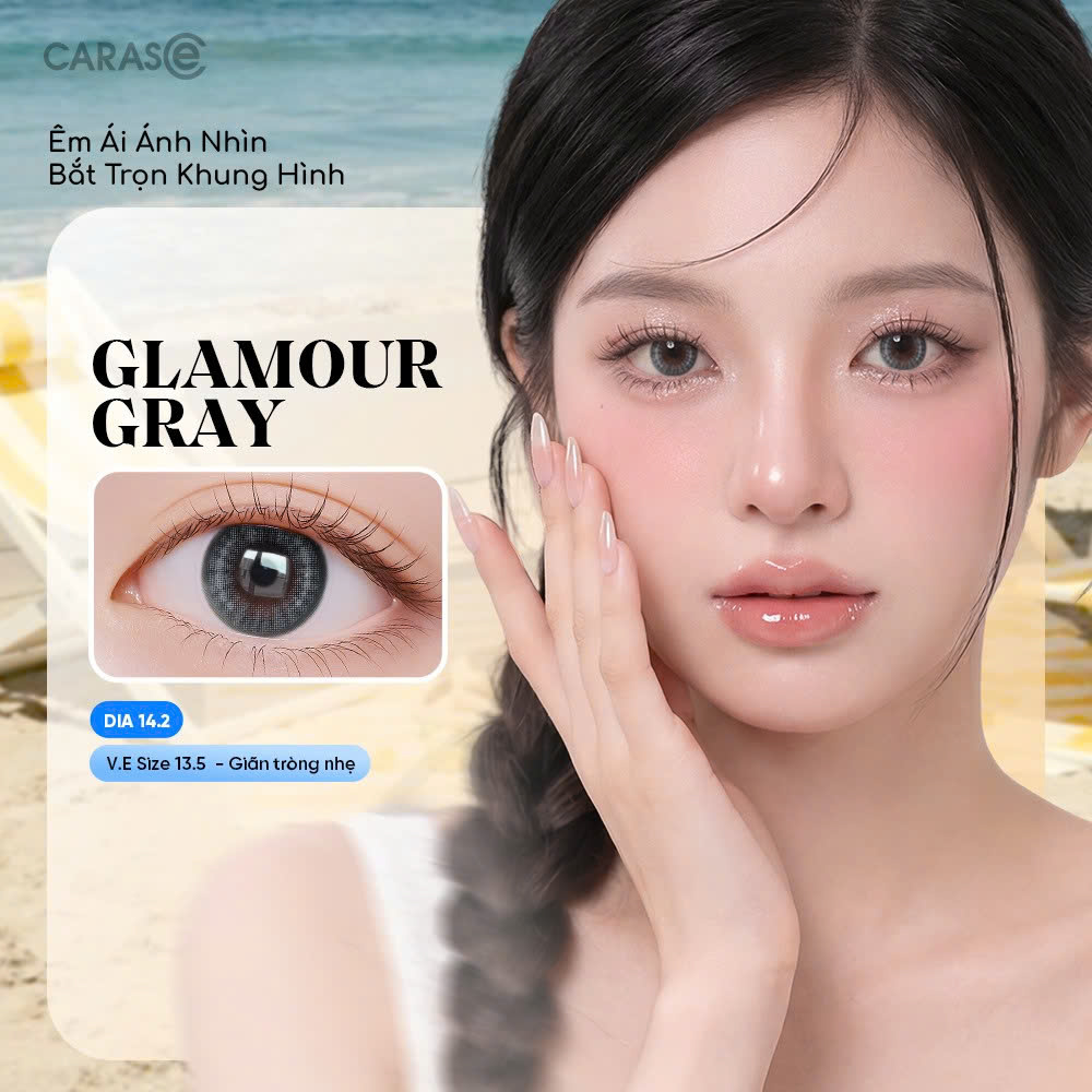 [1 Chiếc] - Kính áp tròng 3 tháng - GLAMOUR GRAY BASIC