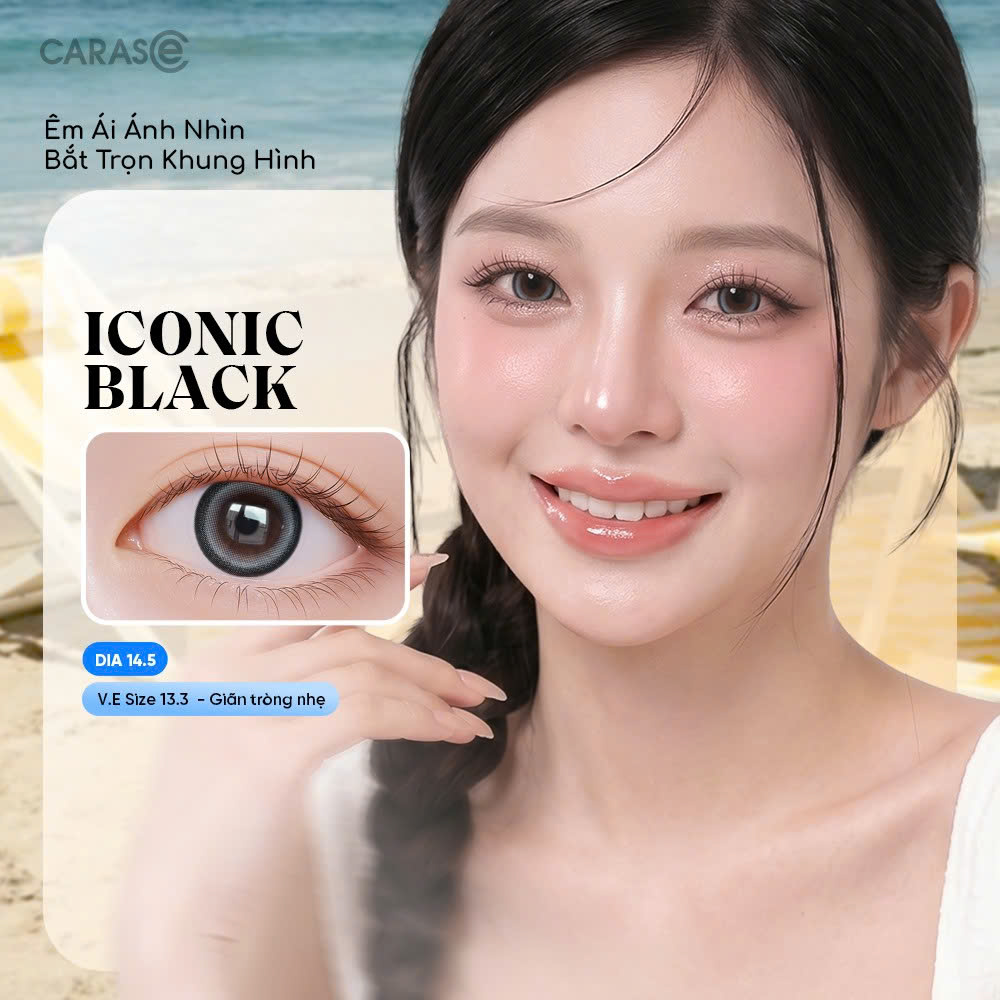 [1 Chiếc] - Kính áp tròng 3 tháng - ICONIC BLACK BASIC