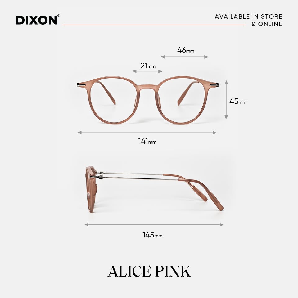 KÍNH GỌNG NHỰA ALICE Pink Ver A