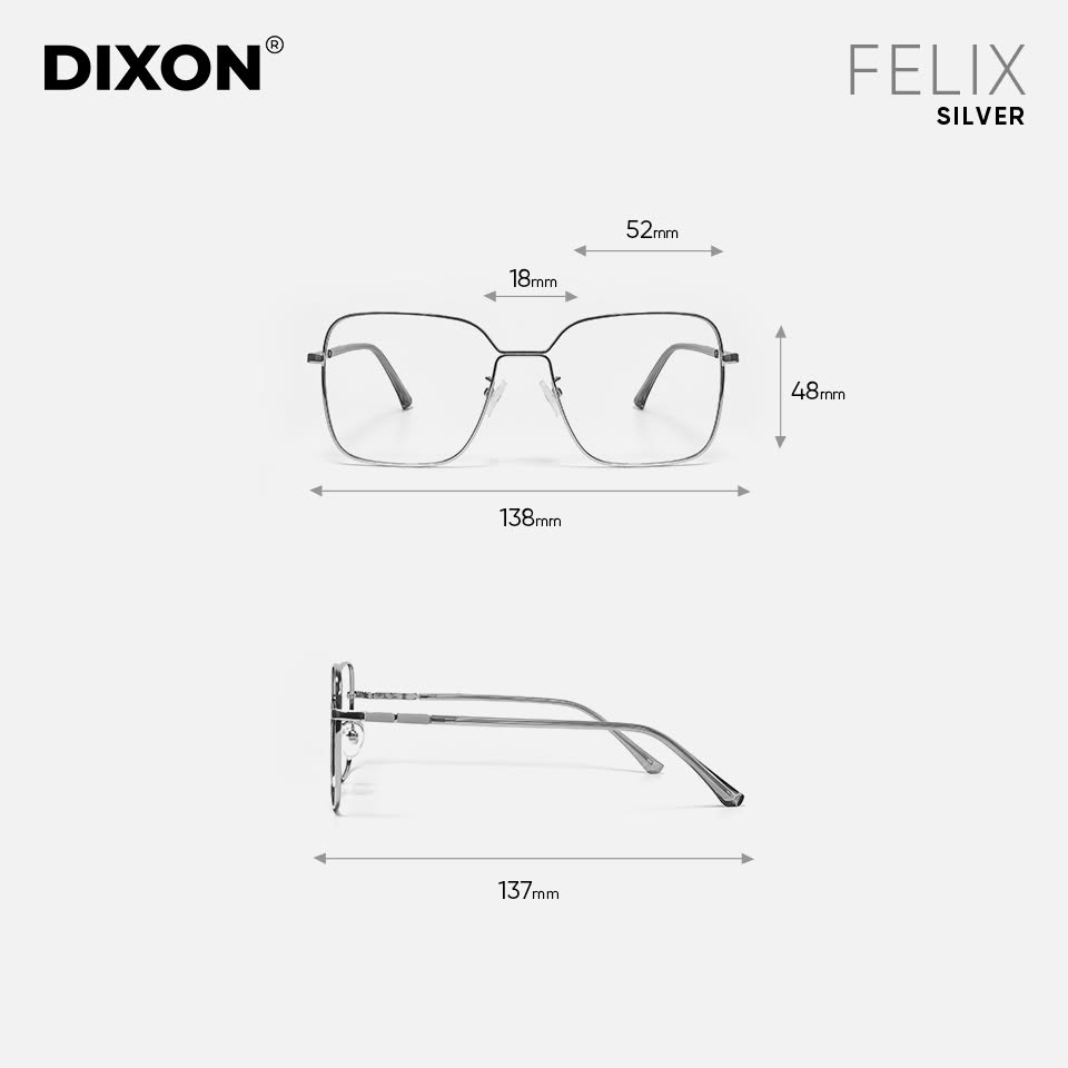 Kính gọng Kim loại FELIX Silver Ver A