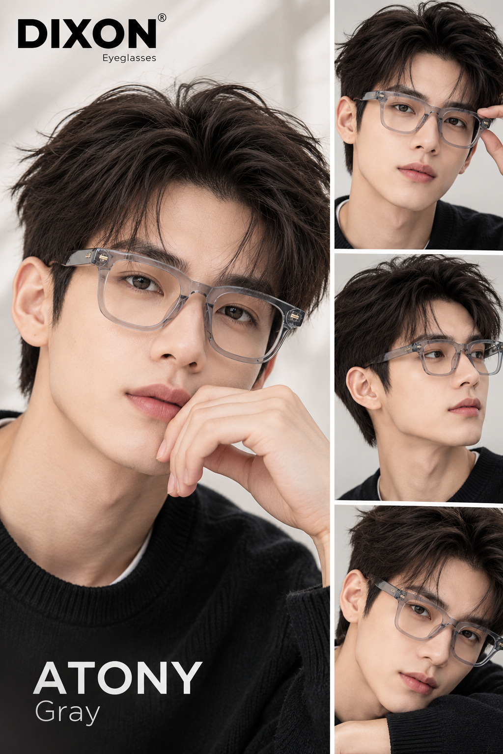 Kính gọng Nhựa ATONY Gray Ver A