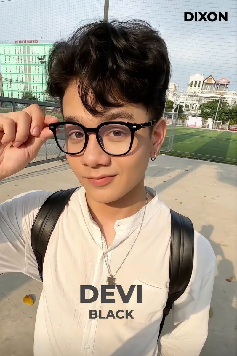 Kính gọng Nhựa DEVI Black Ver A